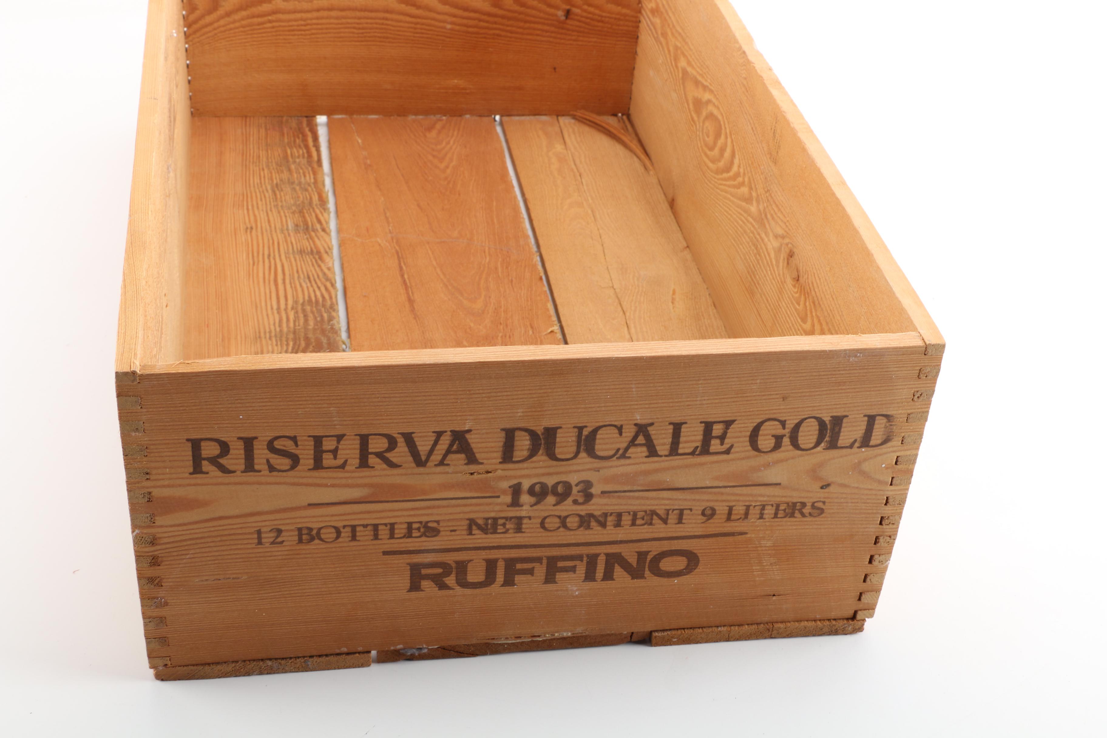 Ruffino Riserva Ducale Gold and Chateau St. Jean Wine Crates