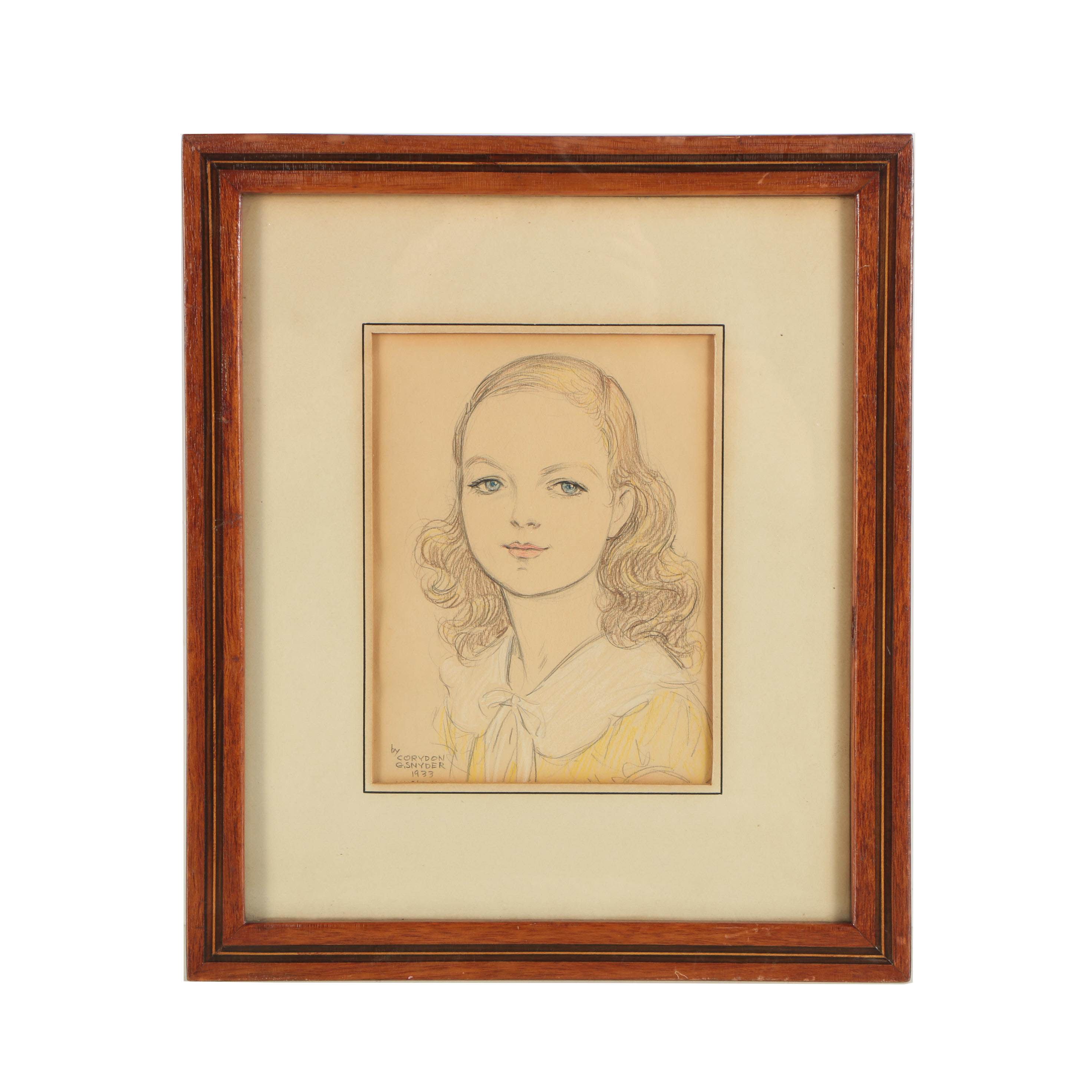 Corydon G. Snyder 1933 Portrait Drawing