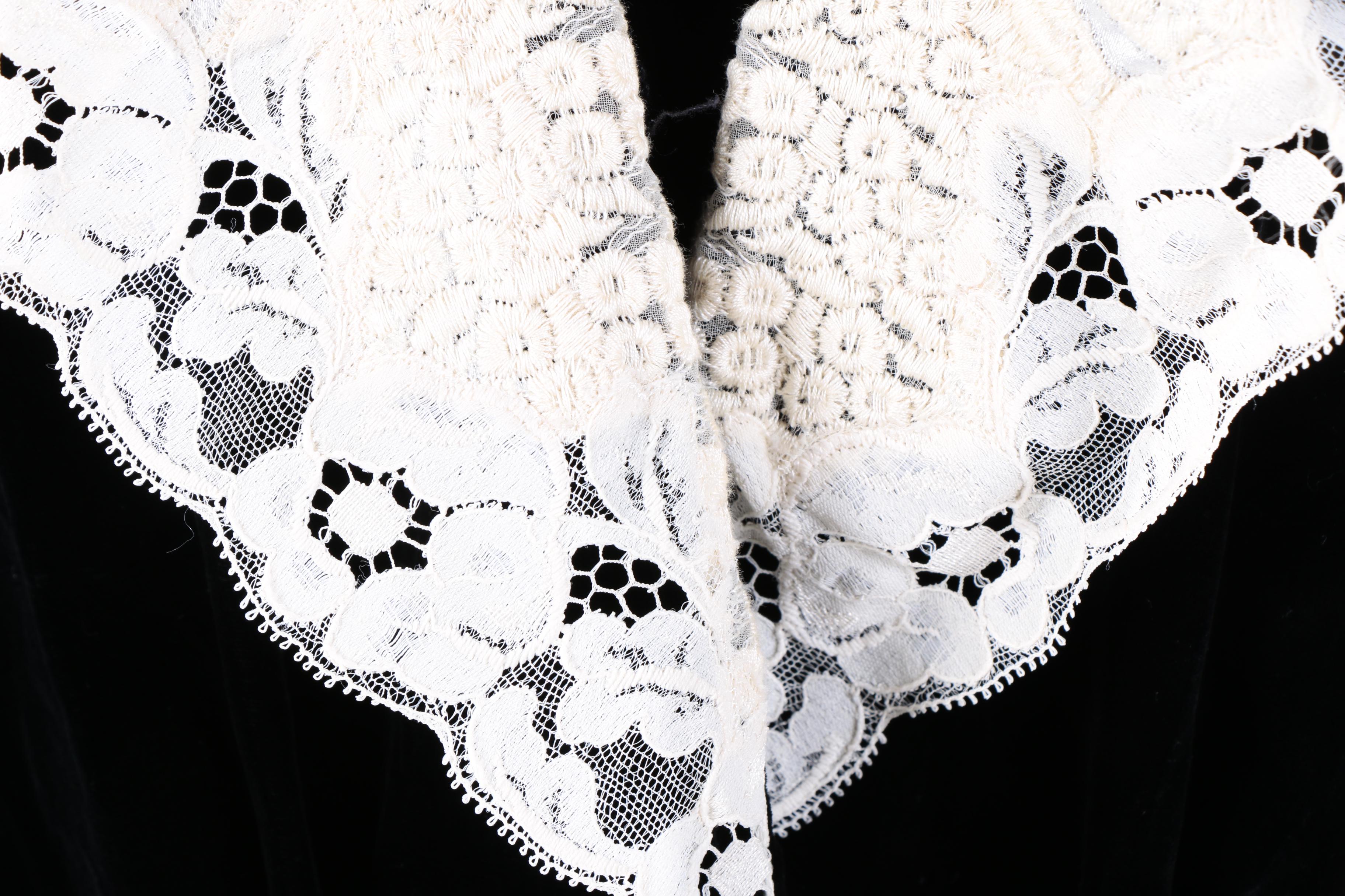 Bill Blass Black Velvet Dress and Christian Dior Lingerie Black Velvet Robe