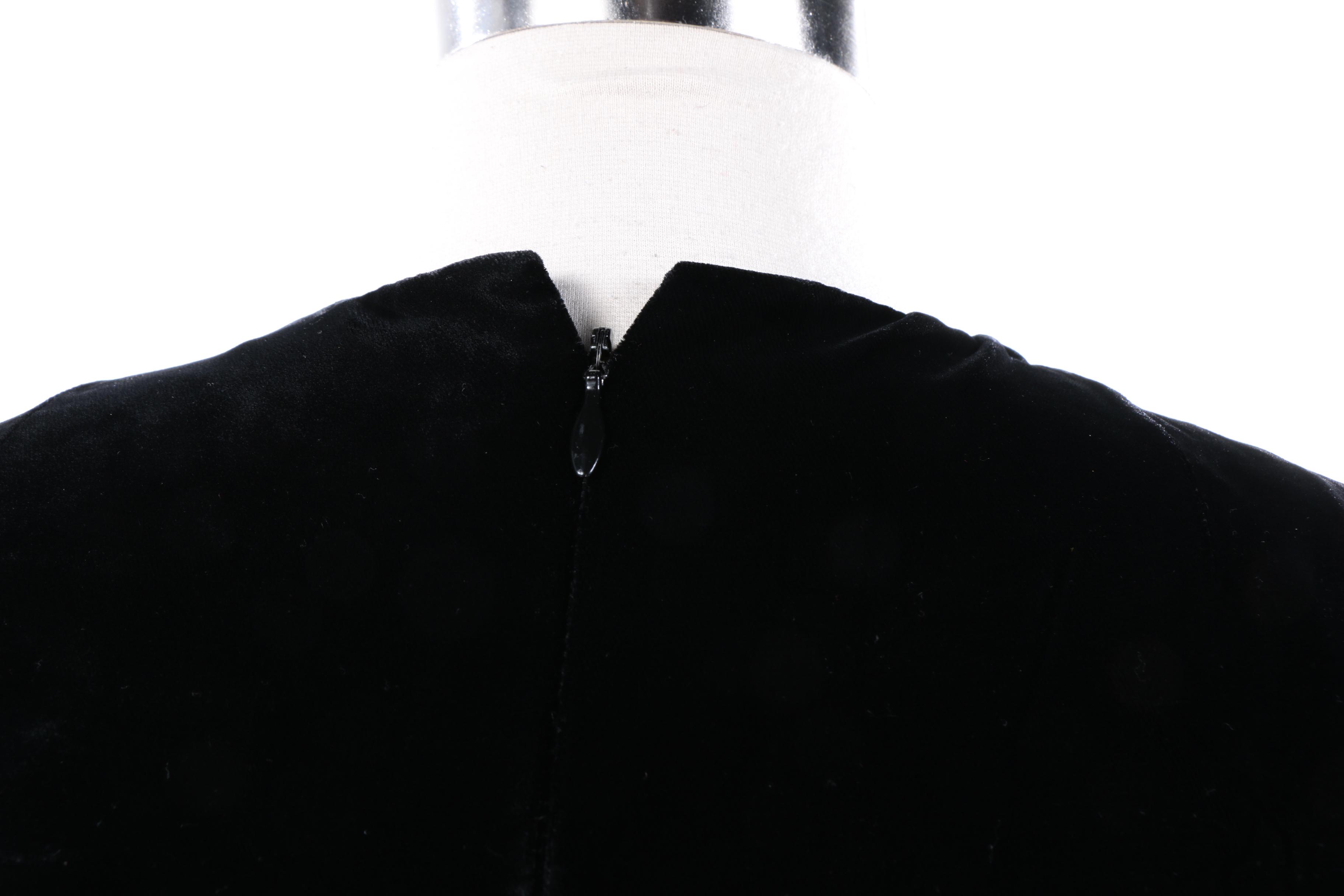 Bill Blass Black Velvet Dress and Christian Dior Lingerie Black Velvet Robe