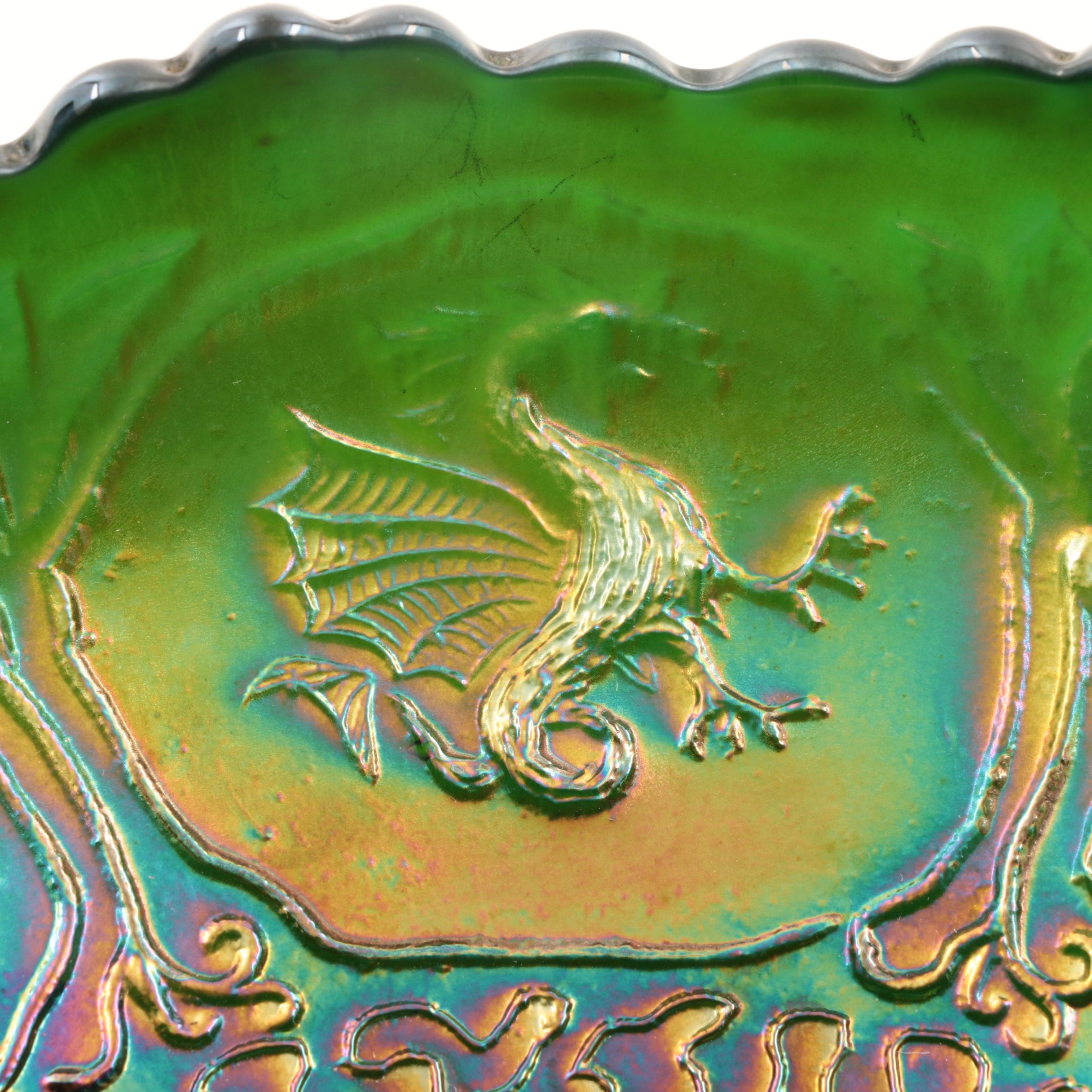 Vintage Fenton "Dragon and Lotus" Carnival Glass Bowl