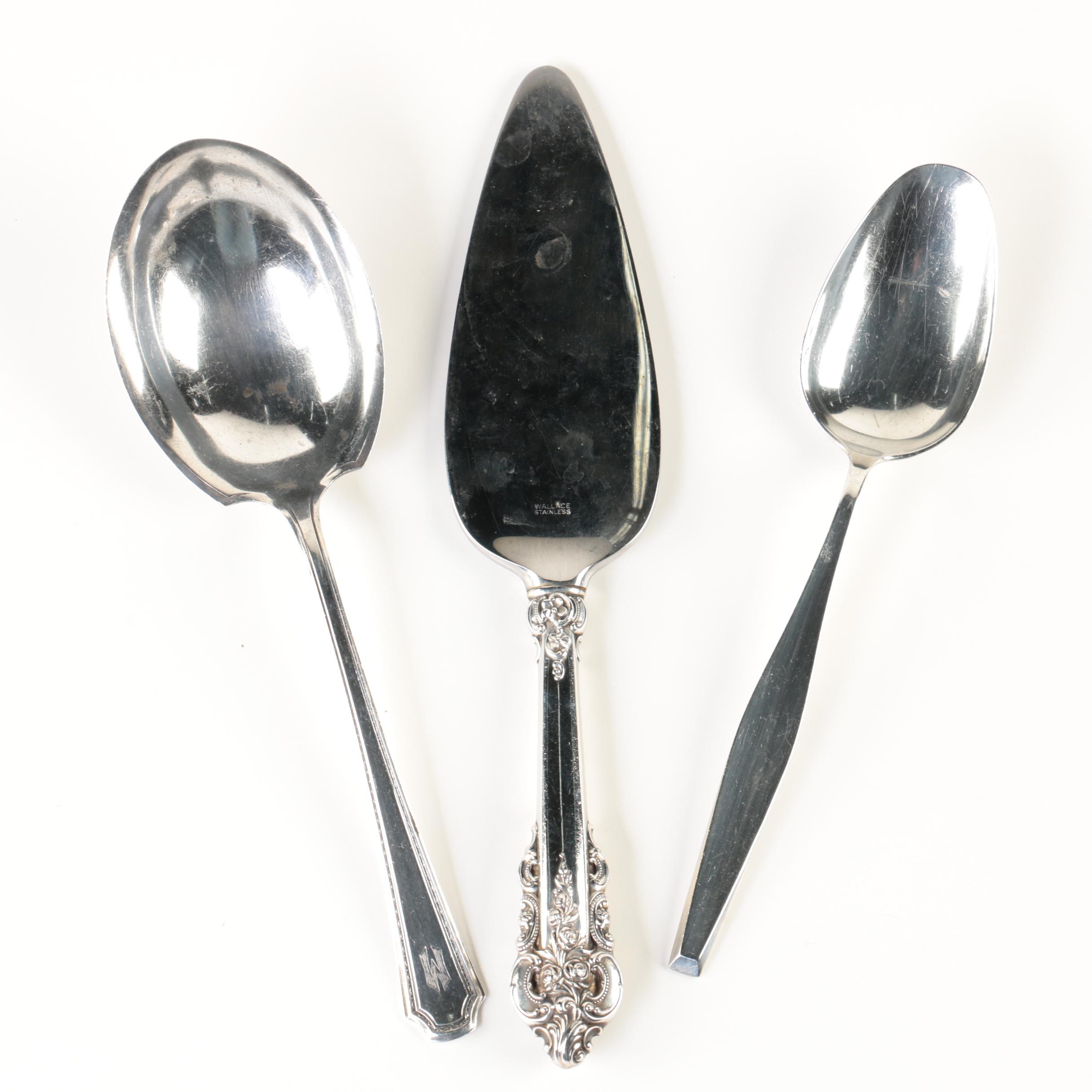 Wallace "Grande Baroque" Pie Server with Other Sterling Serving Utensils