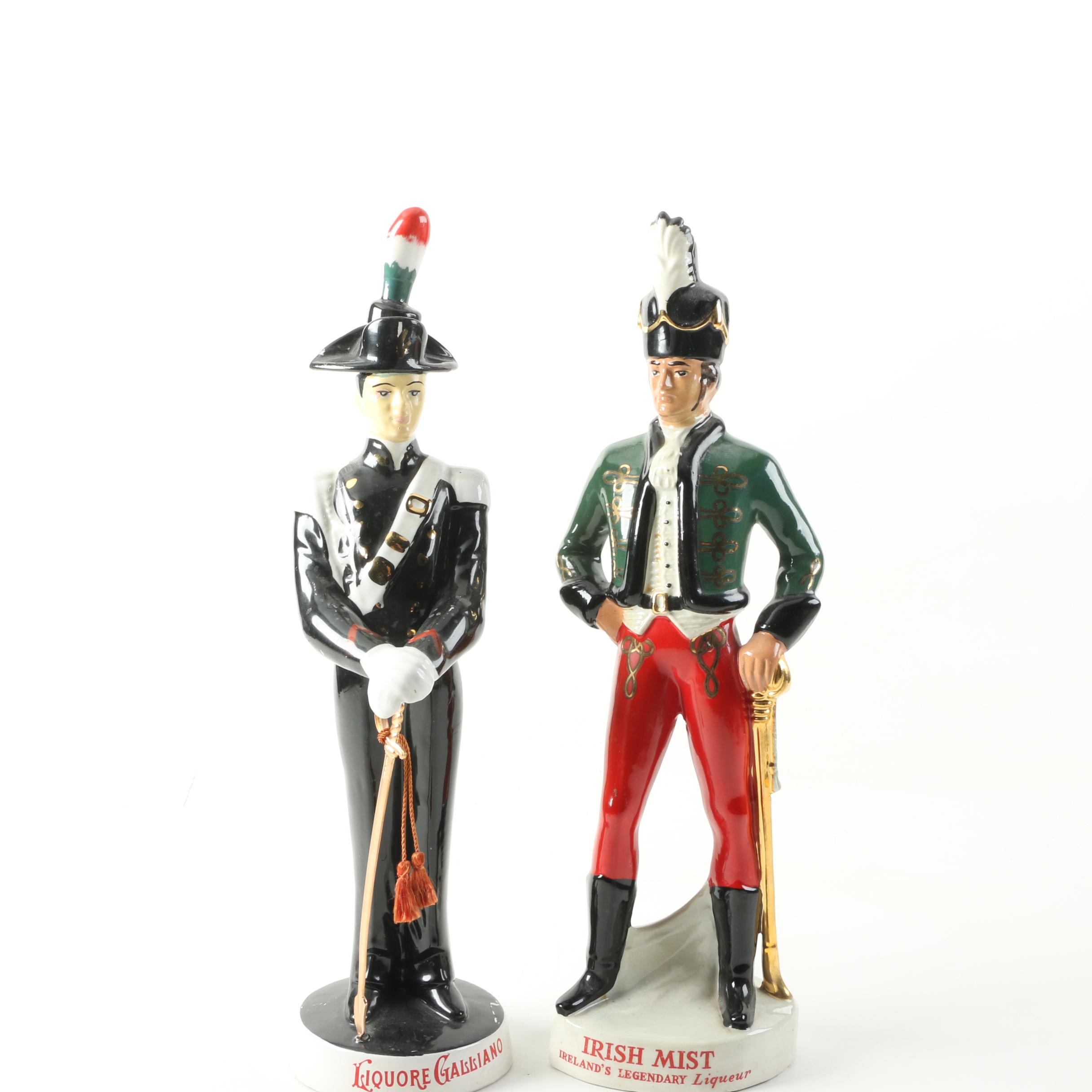 Vintage Italian Liquor Decanters with Military Figures