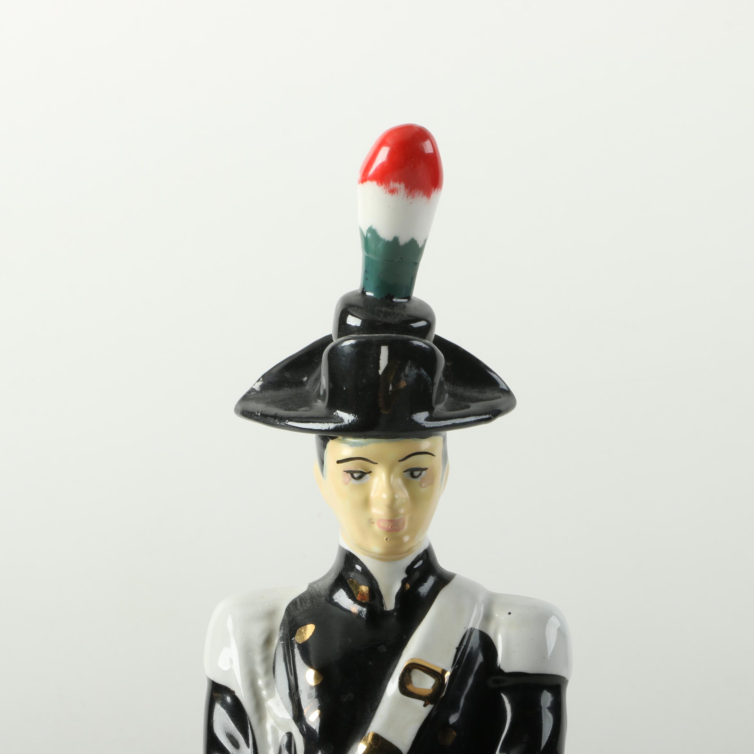 Vintage Italian Liquor Decanters with Military Figures