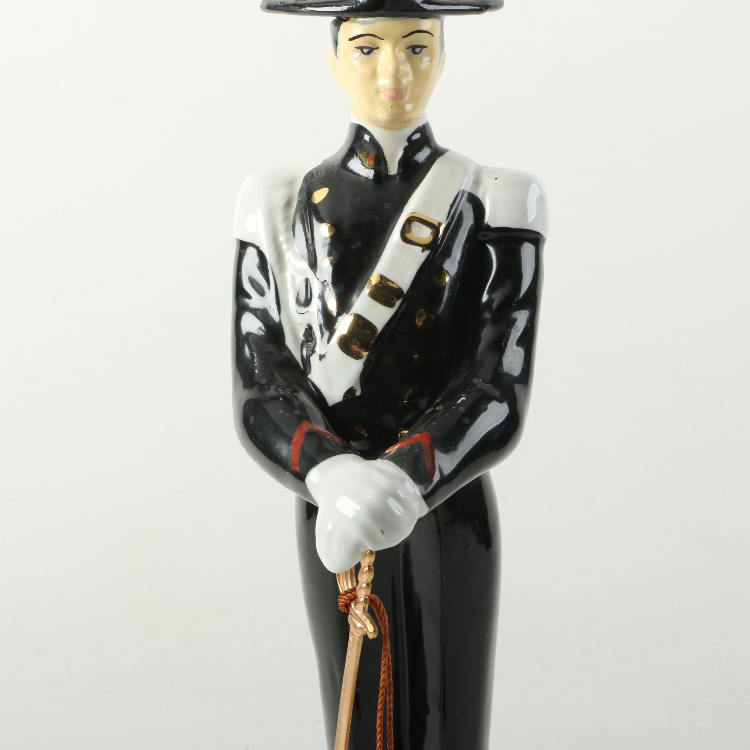 Vintage Italian Liquor Decanters with Military Figures