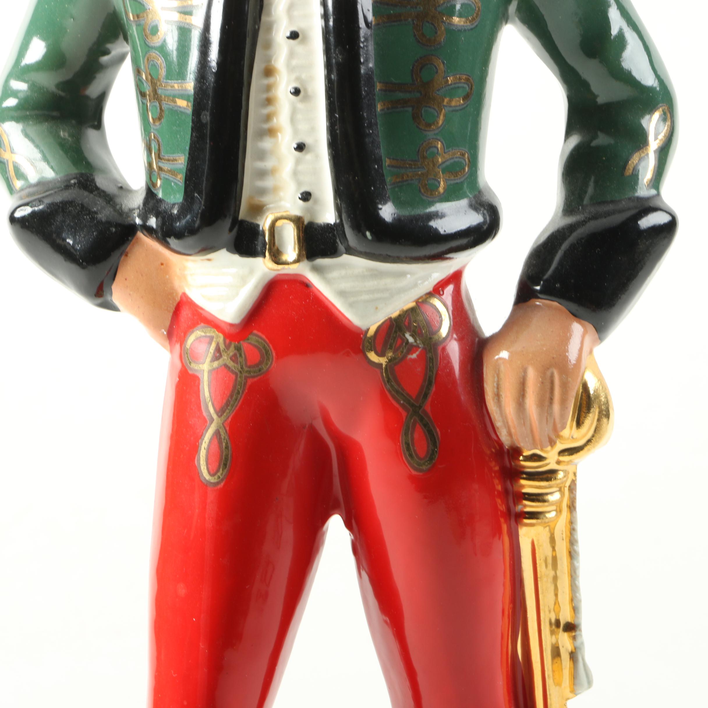 Vintage Italian Liquor Decanters with Military Figures