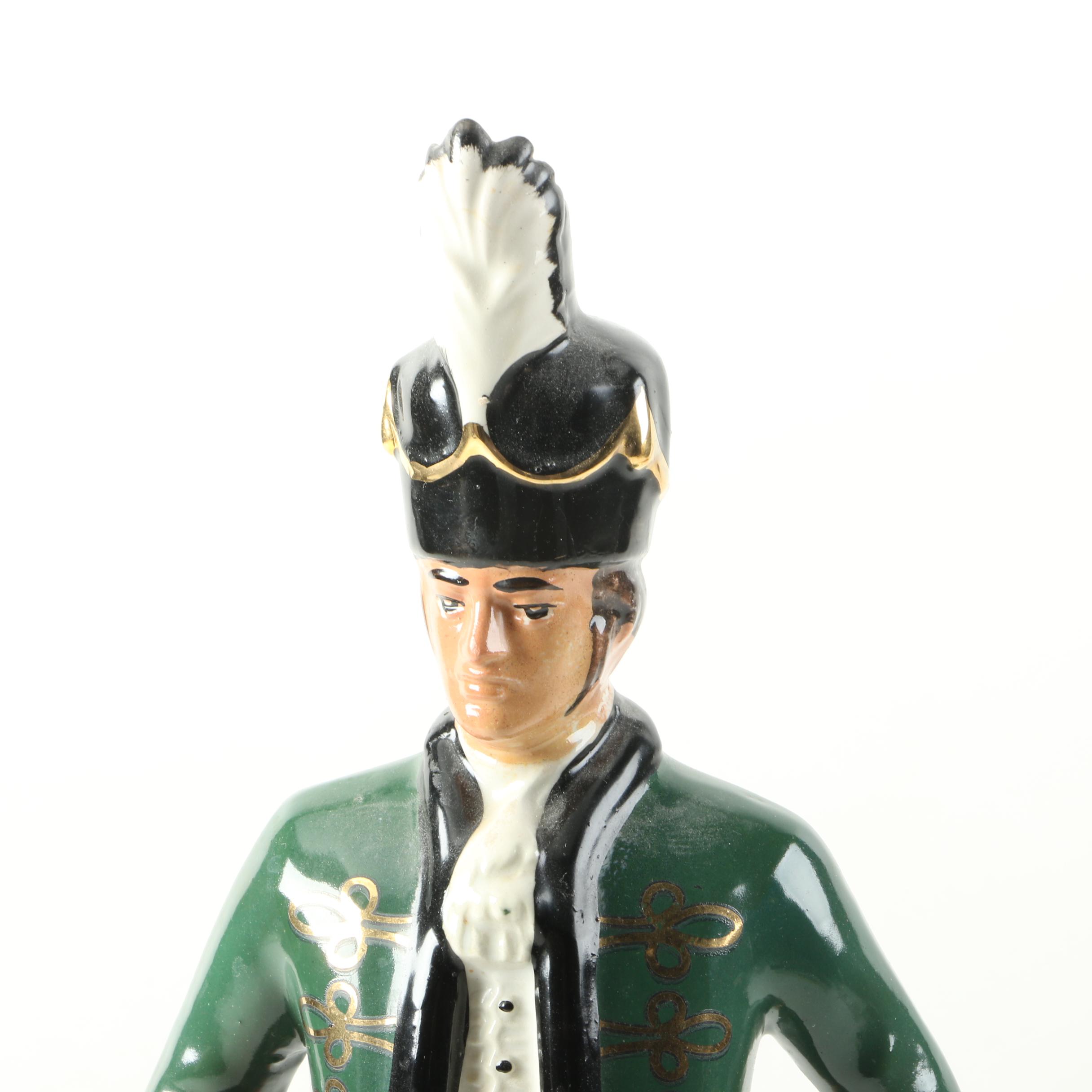 Vintage Italian Liquor Decanters with Military Figures