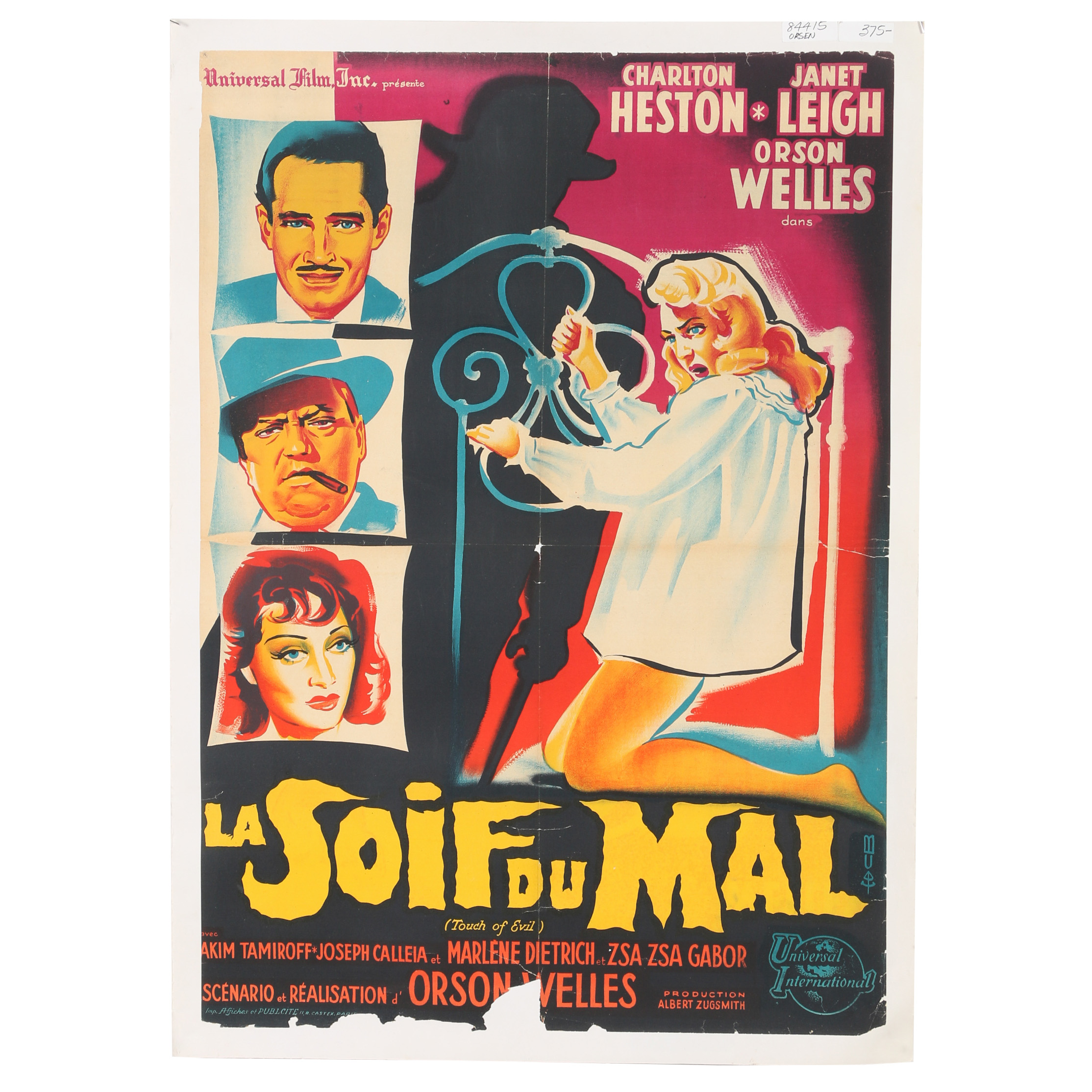 Vintage Lithograph Movie Poster "La Soif du Mal"