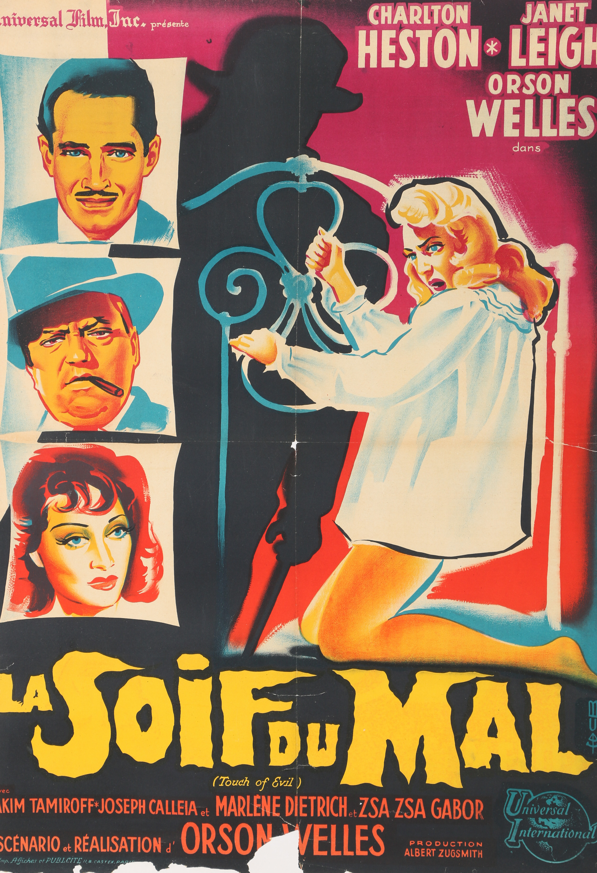 Vintage Lithograph Movie Poster "La Soif du Mal"