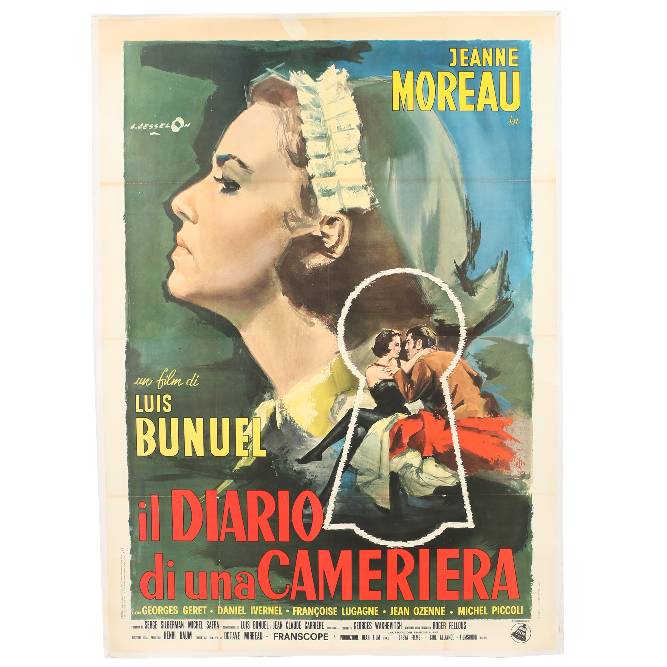 Vintage Halftone Film Poster "il Diario di una Cameriera"