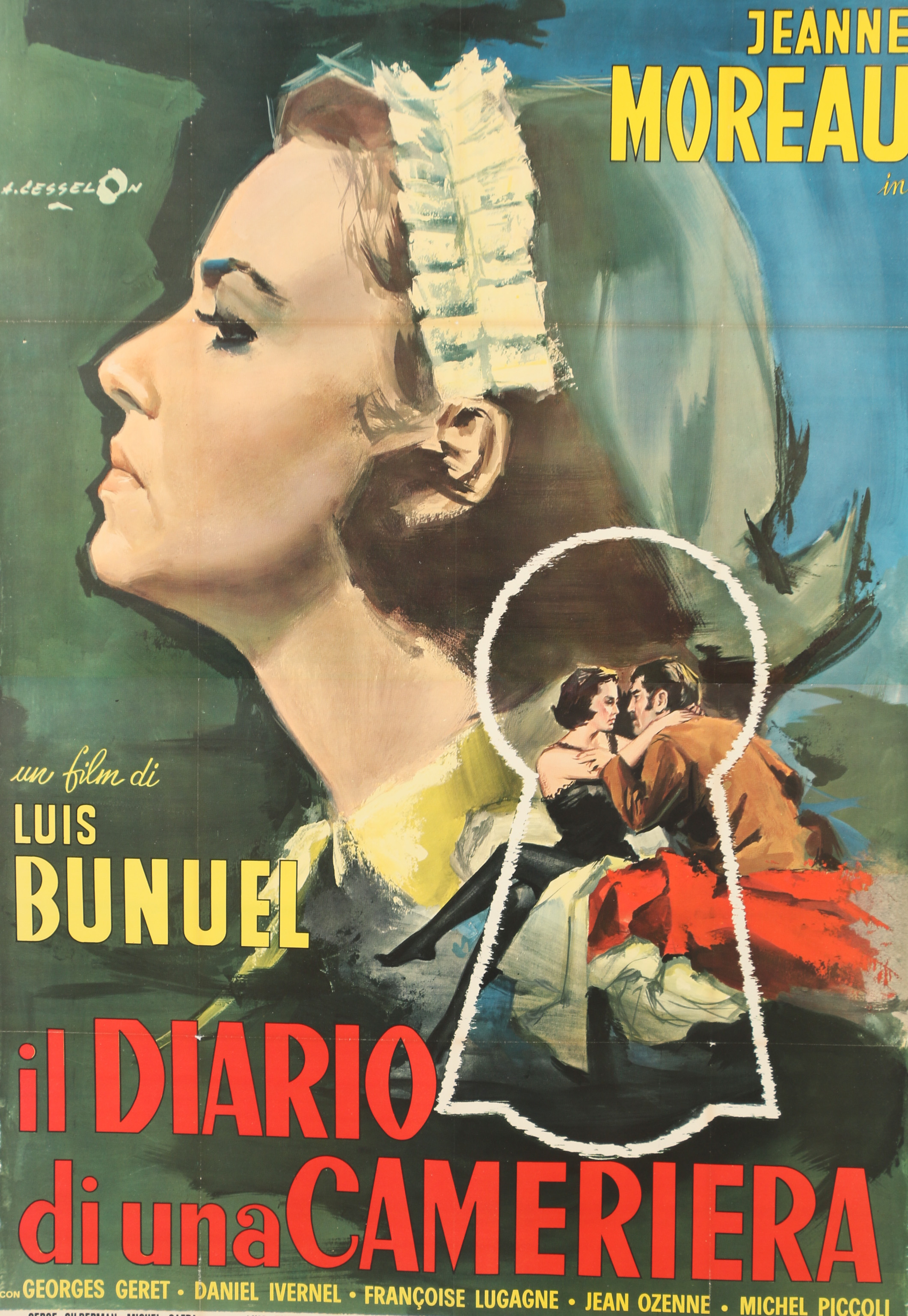 Vintage Halftone Film Poster "il Diario di una Cameriera"
