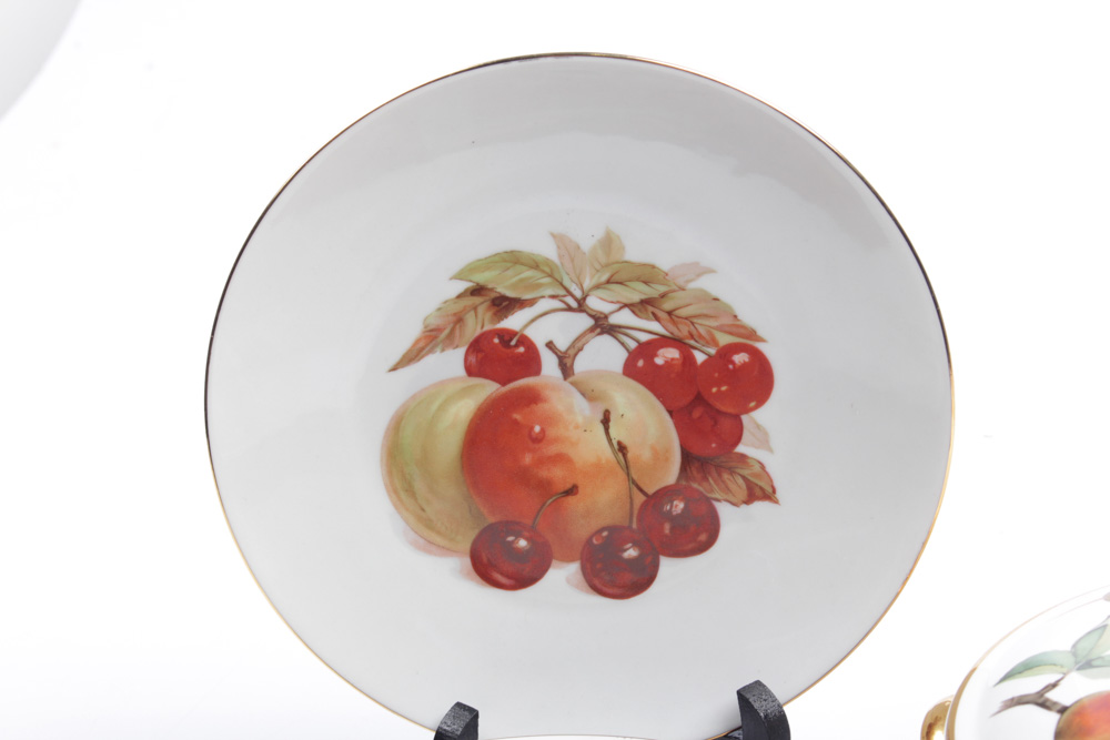 Royal Worcester "Evesham" Casserole and Bareuther Dessert Plates