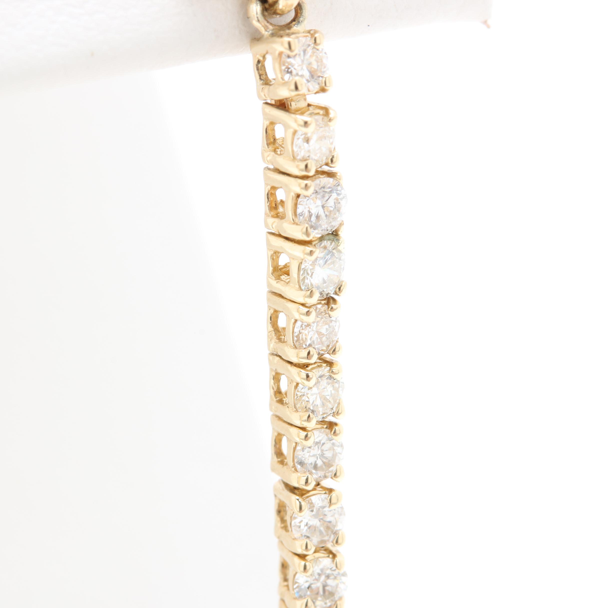 14K Yellow Gold 3.26 CTW Emerald and 1.24 CTW Diamond Earrings