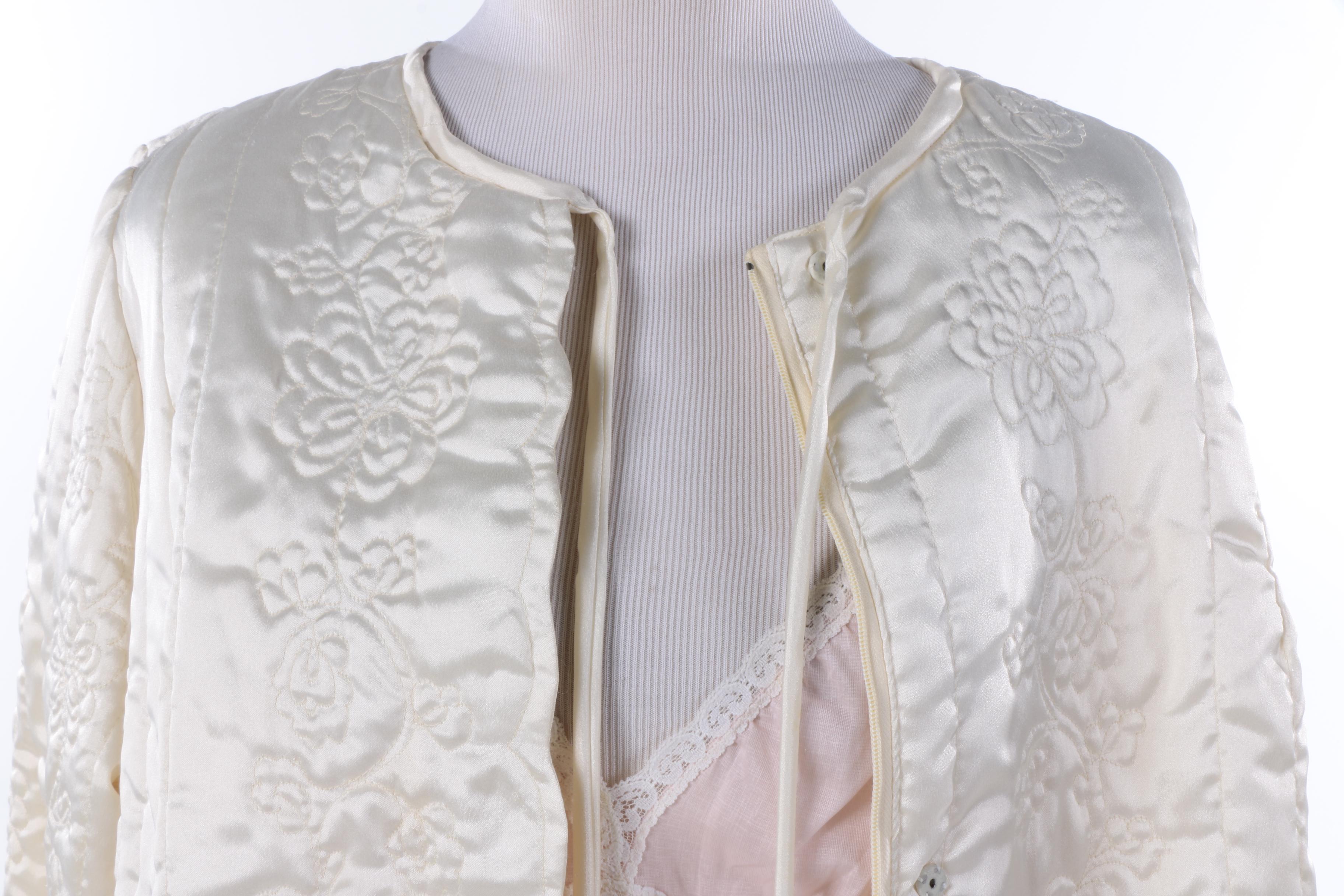 Vintage Nylon Chiffon Nightgowns and Quilted House Coat by Neiman Marcus