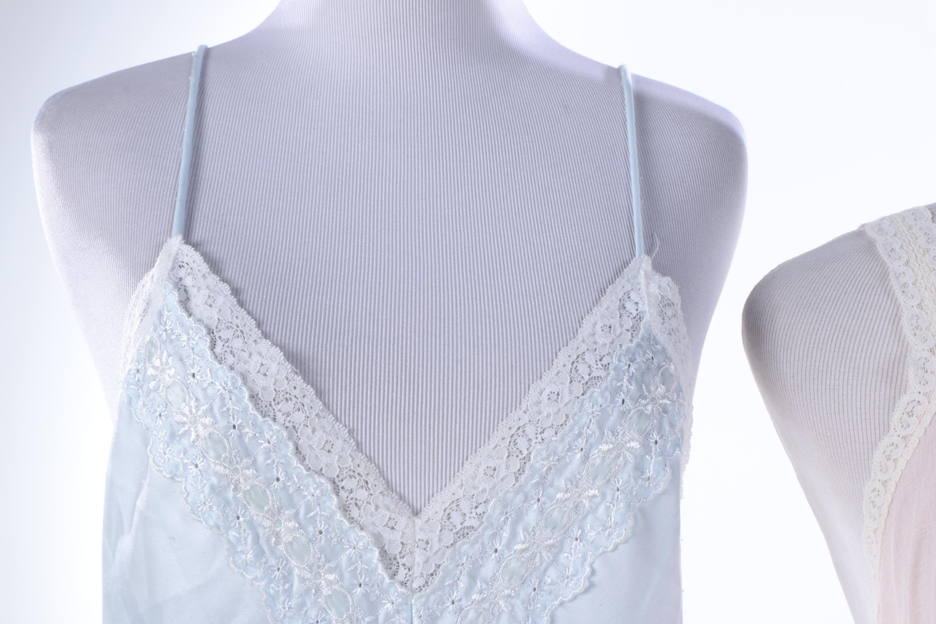 Vintage Nylon Chiffon Nightgowns and Quilted House Coat by Neiman Marcus