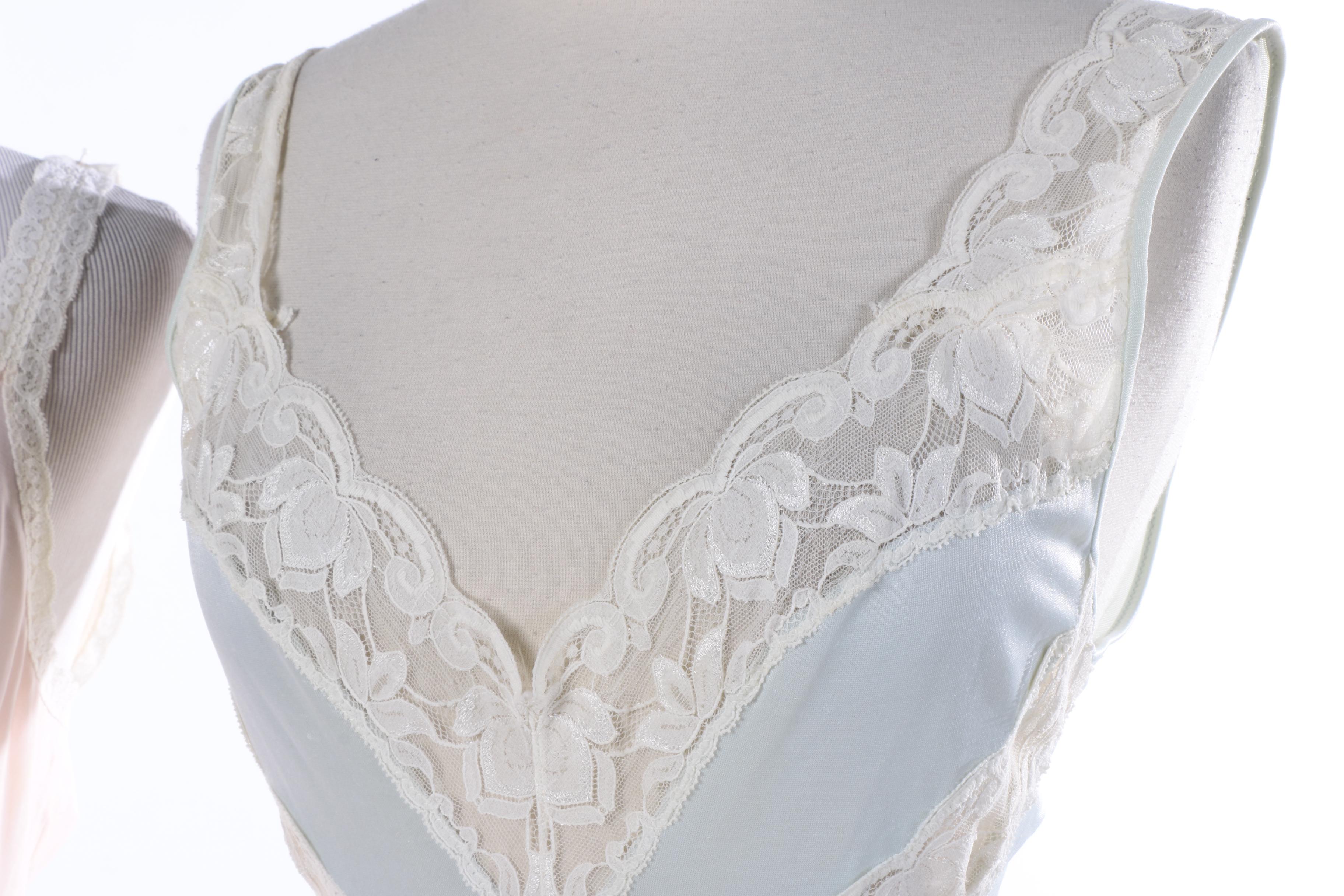 Vintage Nylon Chiffon Nightgowns and Quilted House Coat by Neiman Marcus