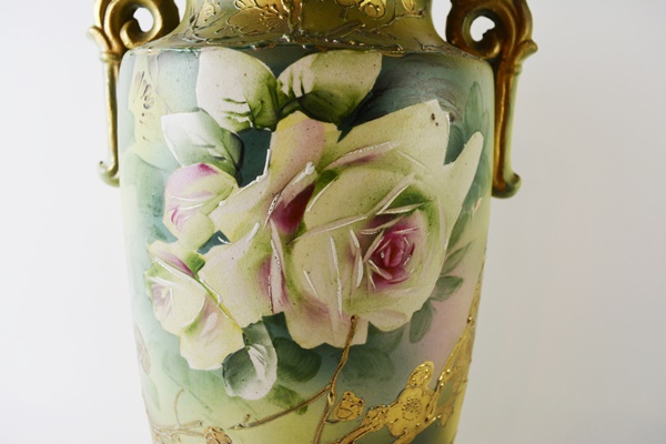 Vintage Japanese Hand-Painted Porcelain Vase