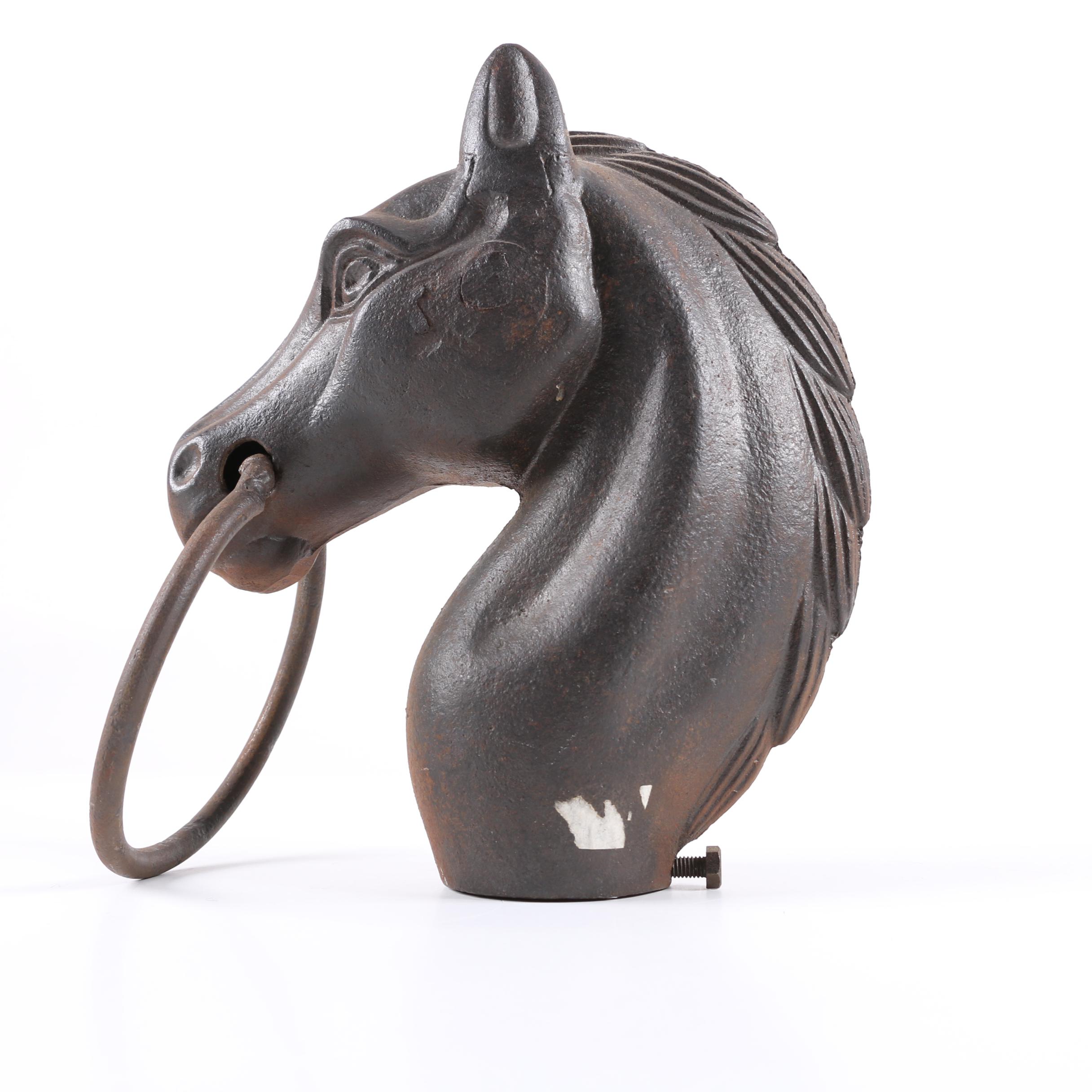 Cast Iron Horse Bust for a Hitching Post Everything But The House