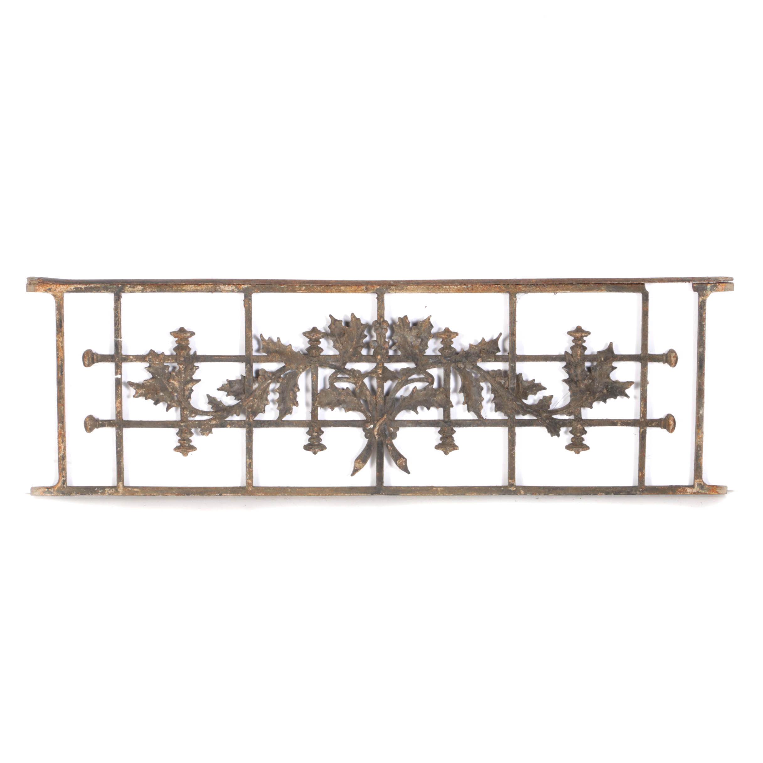 Vintage Acanthus Motif Cast Metal Decorative Balconet Rail