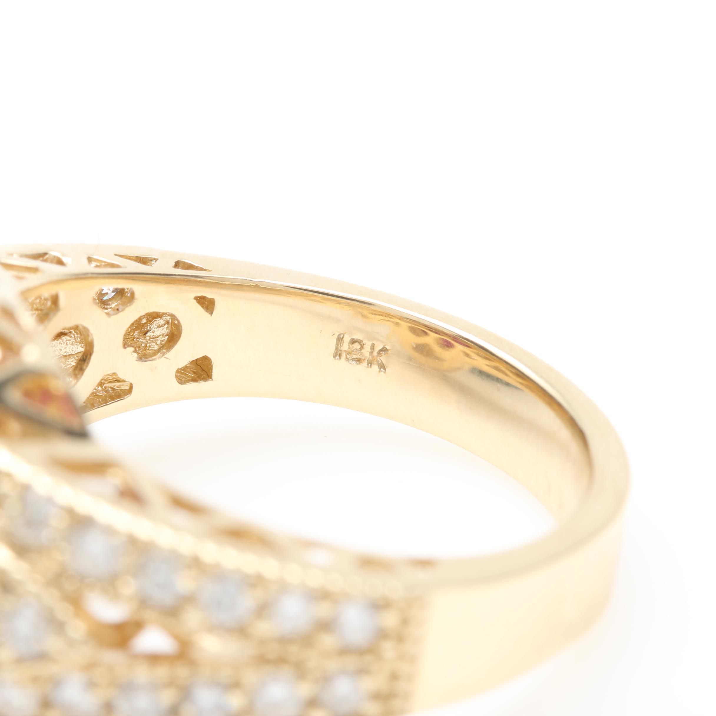 14K Yellow Gold 2.56 CT Ruby and Diamond Ring