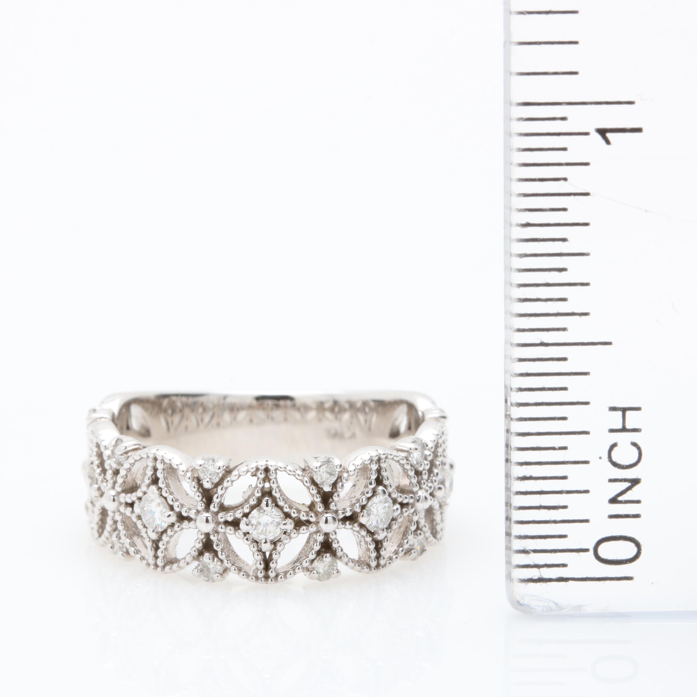 14K White Gold Diamond Ring