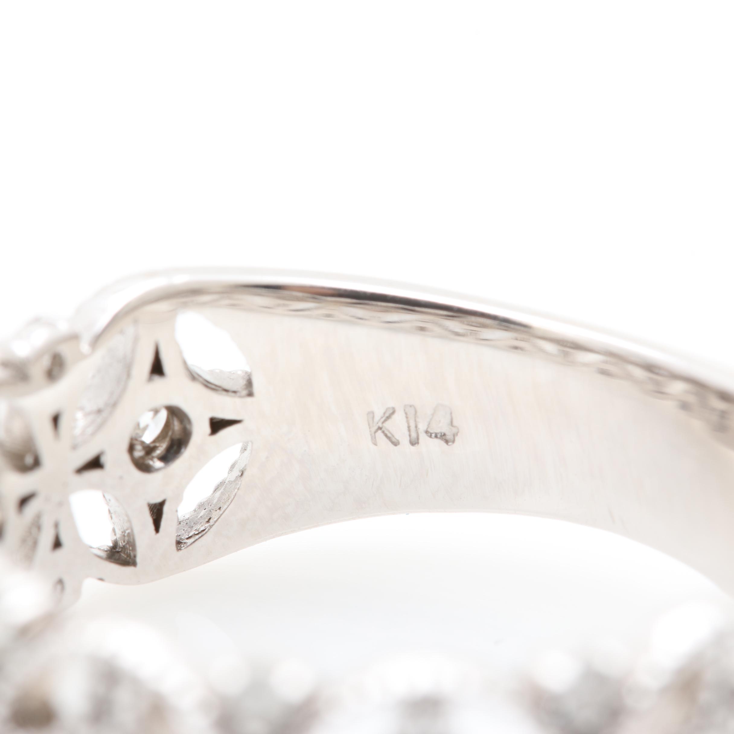 14K White Gold Diamond Ring