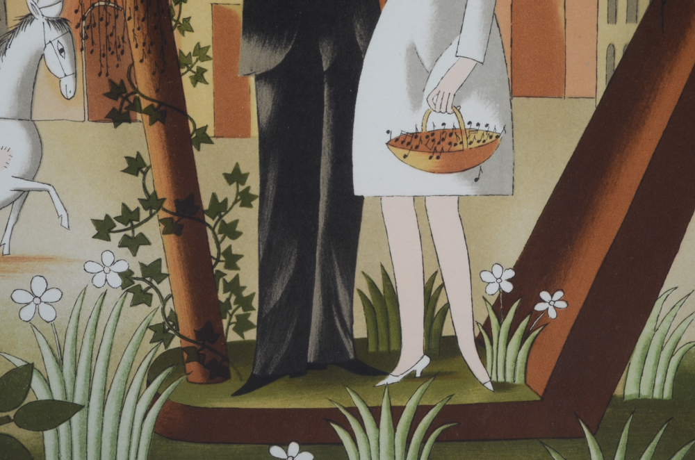 Raymond Peynet Signed Artist's Proof Lithograph "Lovers"