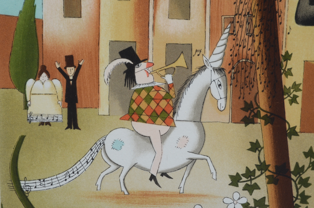 Raymond Peynet Signed Artist's Proof Lithograph "Lovers"