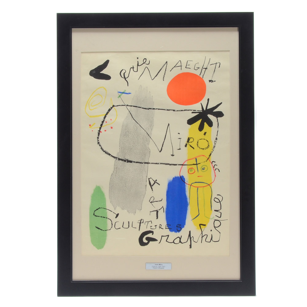 Joan Miró Lithographic Exhibition Poster for Galerie Maeght