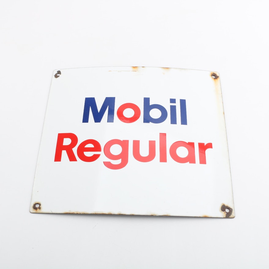 "Mobil Regular" Metal Sign