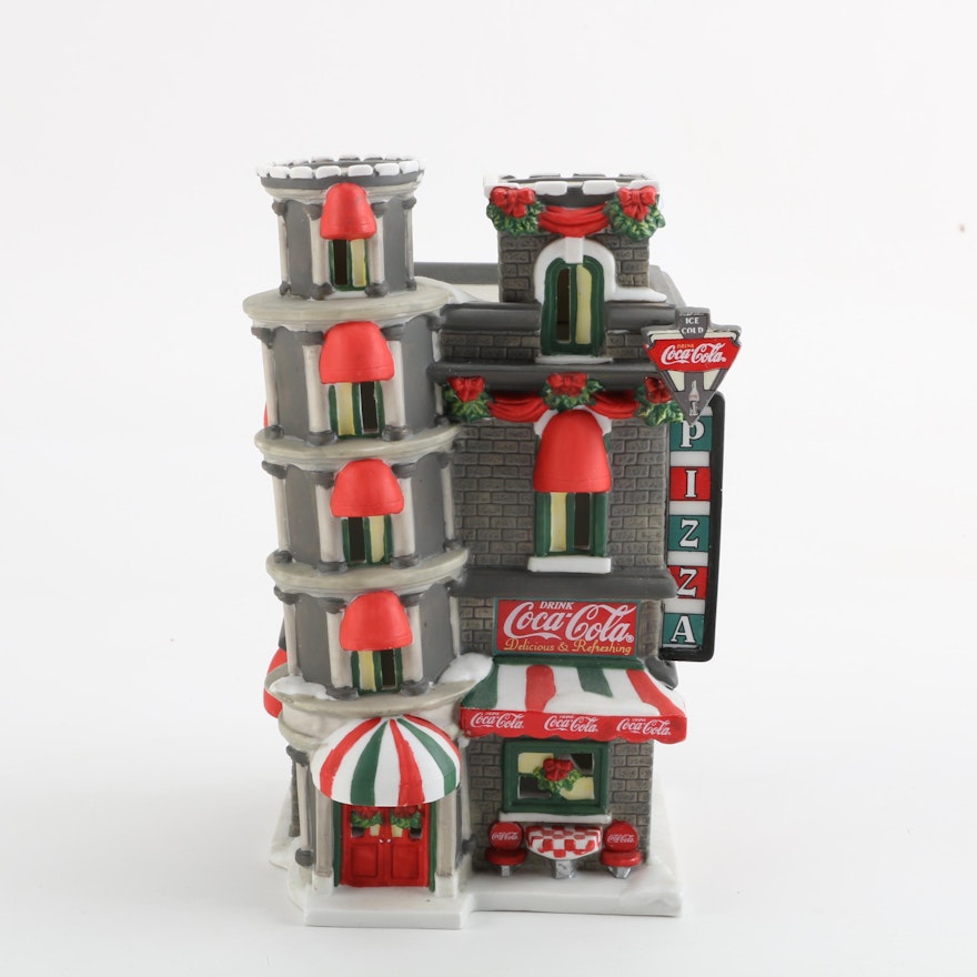 Coca-Cola Christmas "Town Square Collection" Pizza Parlor Building