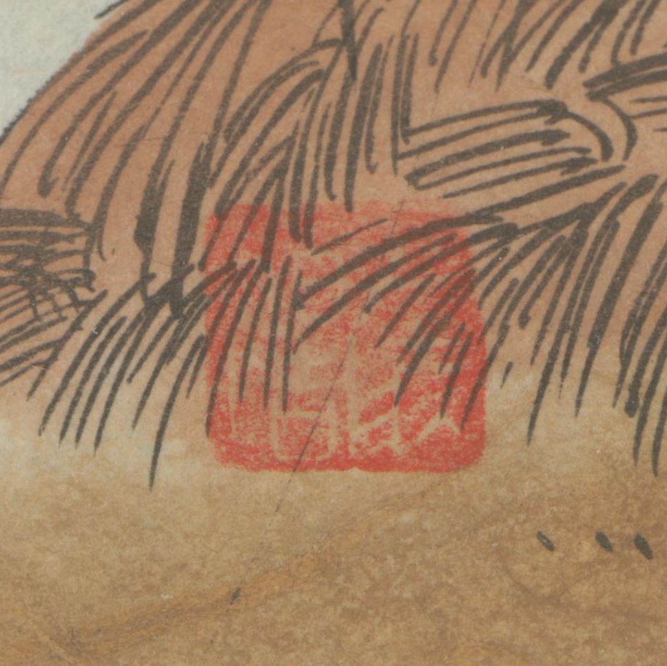 Korean Ink and Watercolor Painting of a Harvest Scene