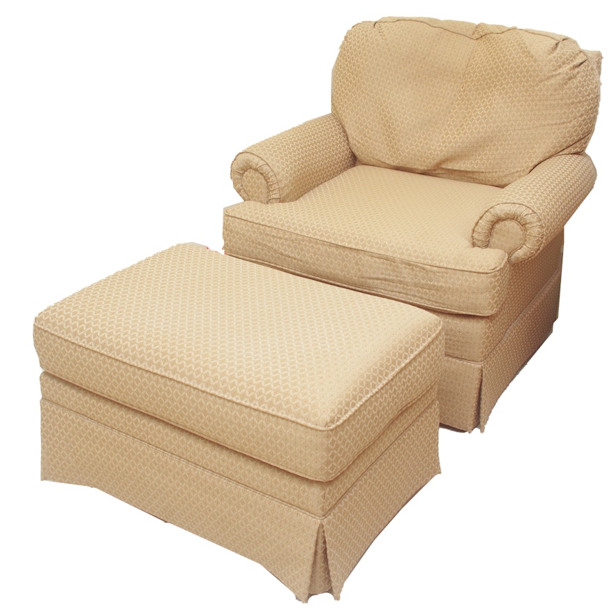 Upholstered Lounge Chair with Ottoman