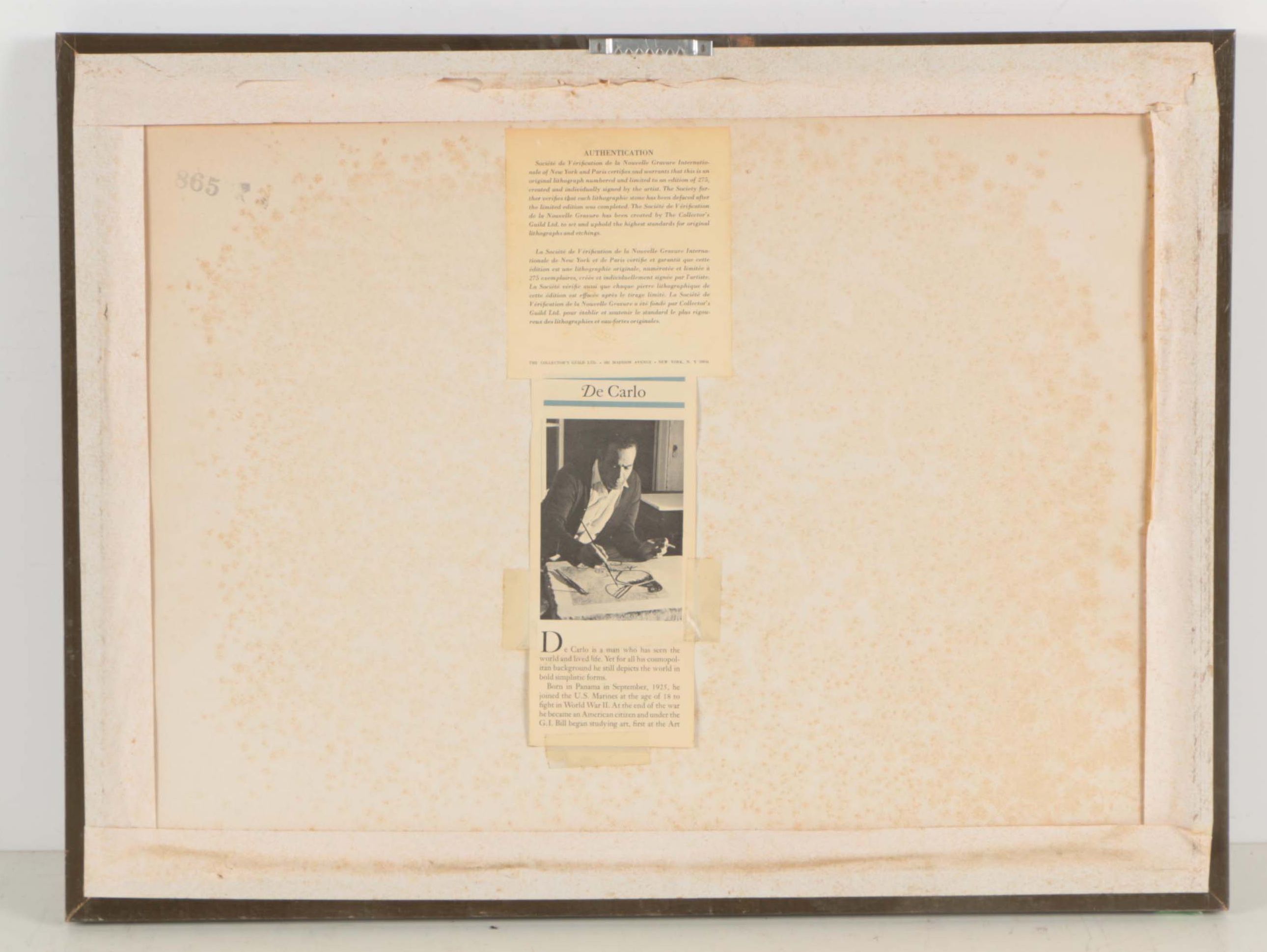 Keith de Carlo Lithograph of Horse