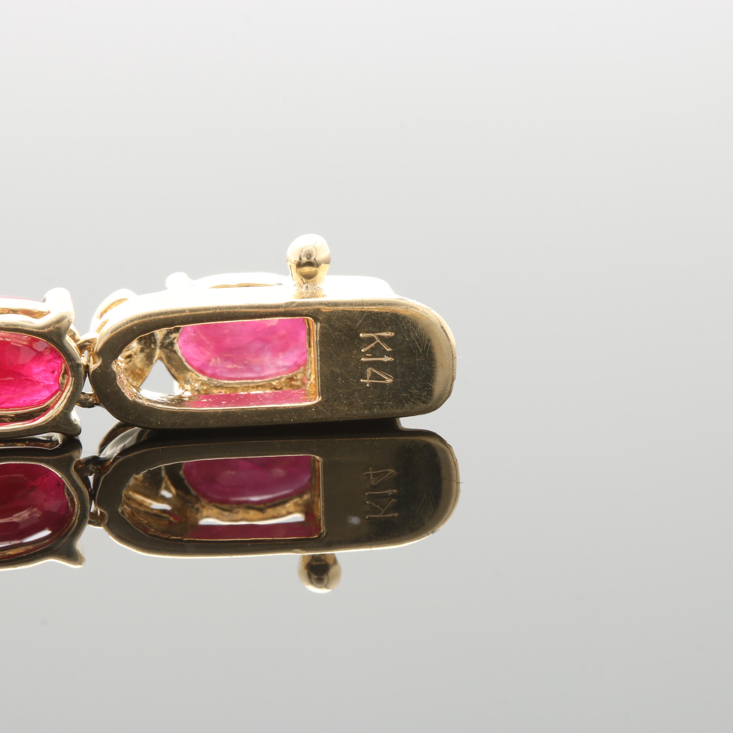 14K Yellow Gold 2.52 CT Ruby and 2.50 CTW Diamond Pendant Necklace