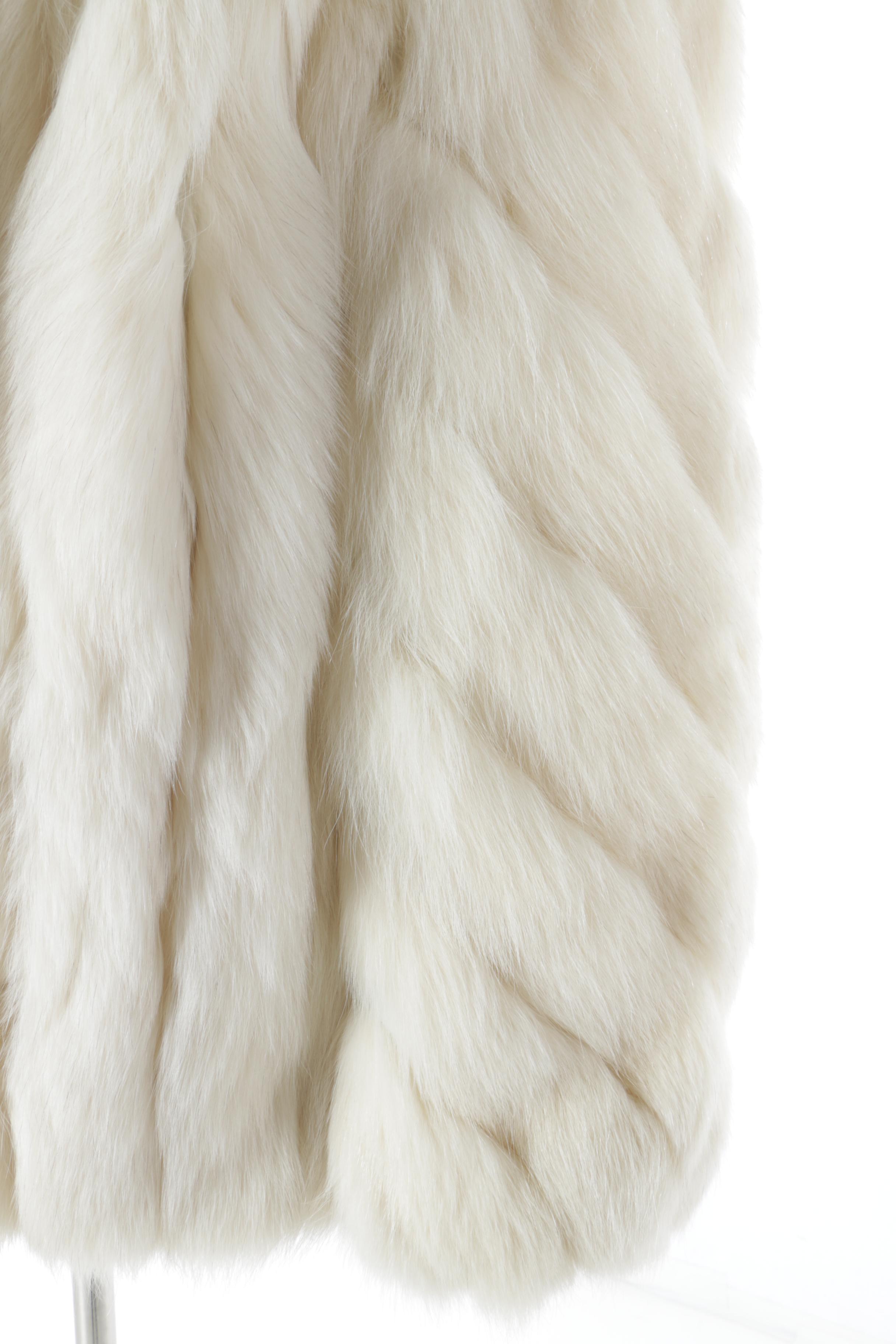 Women's White Fox Fur Coat by Saga Fox