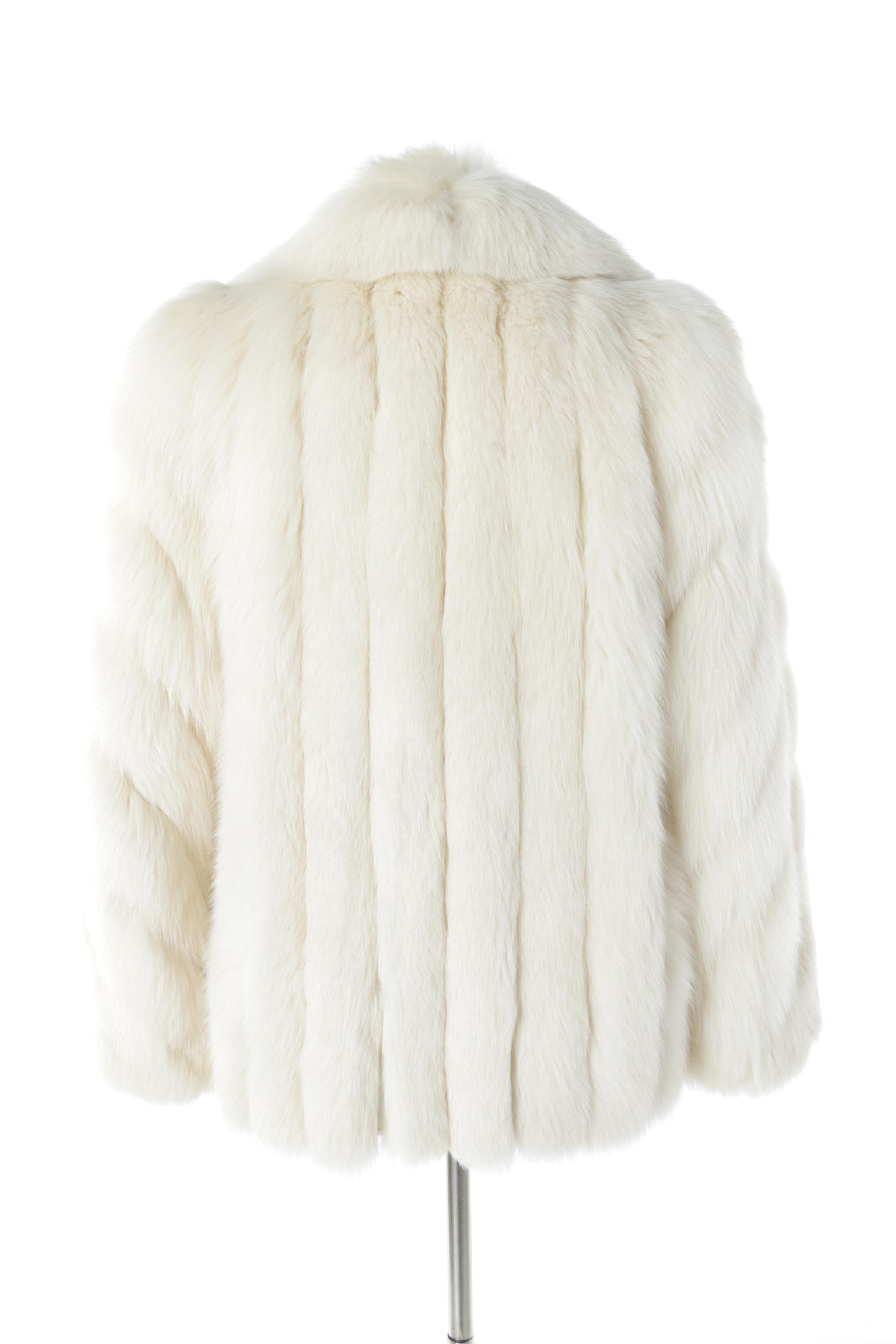 Women's White Fox Fur Coat by Saga Fox