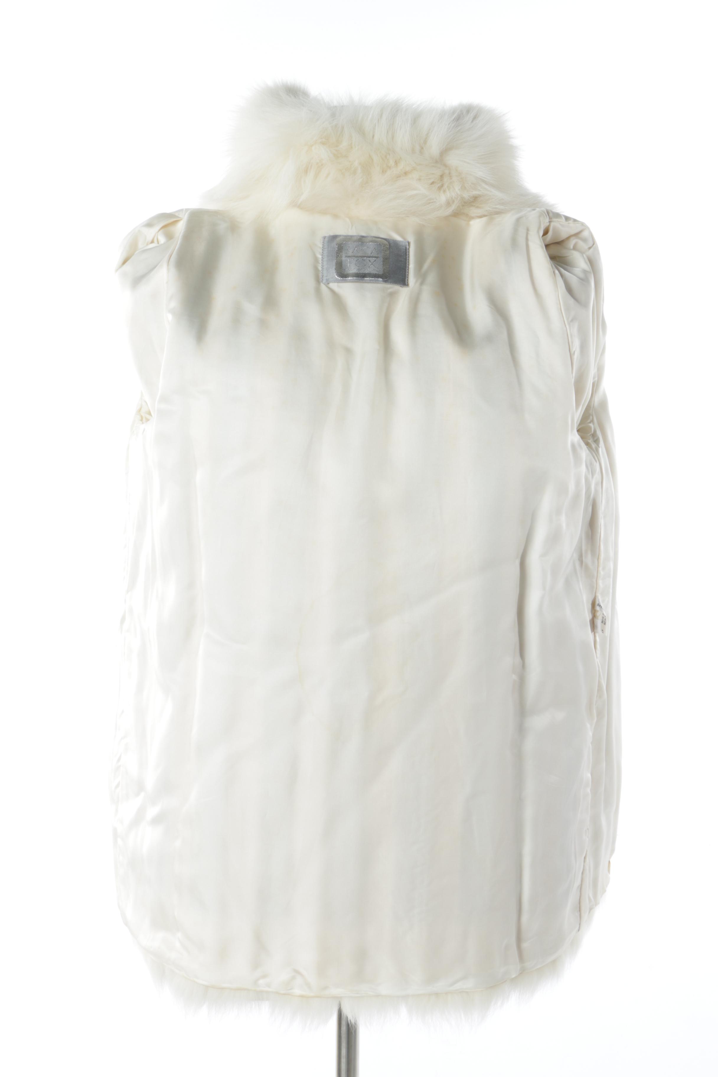 Women's White Fox Fur Coat by Saga Fox