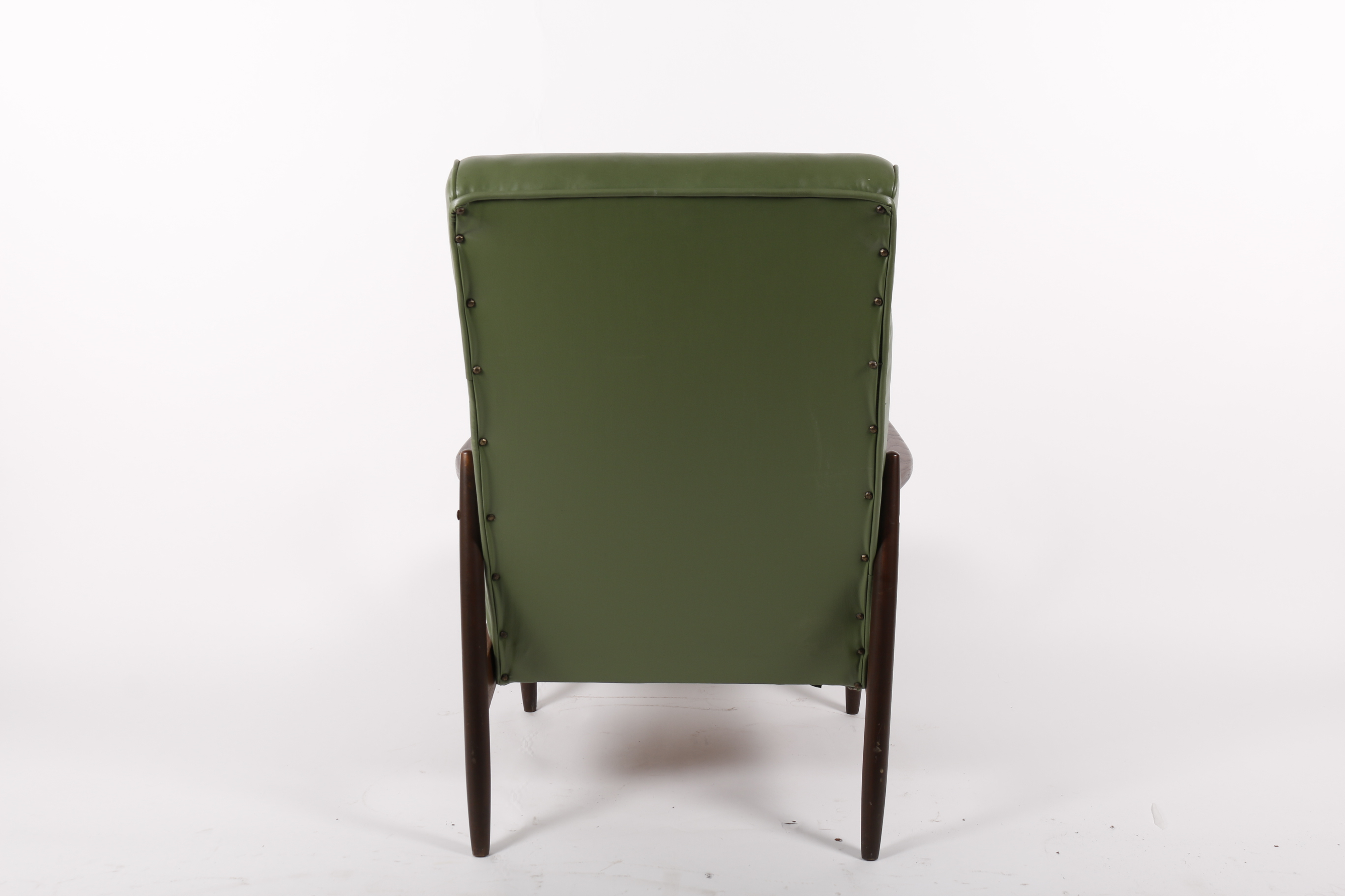 Mid Century Modern Green Leatherette Armchair