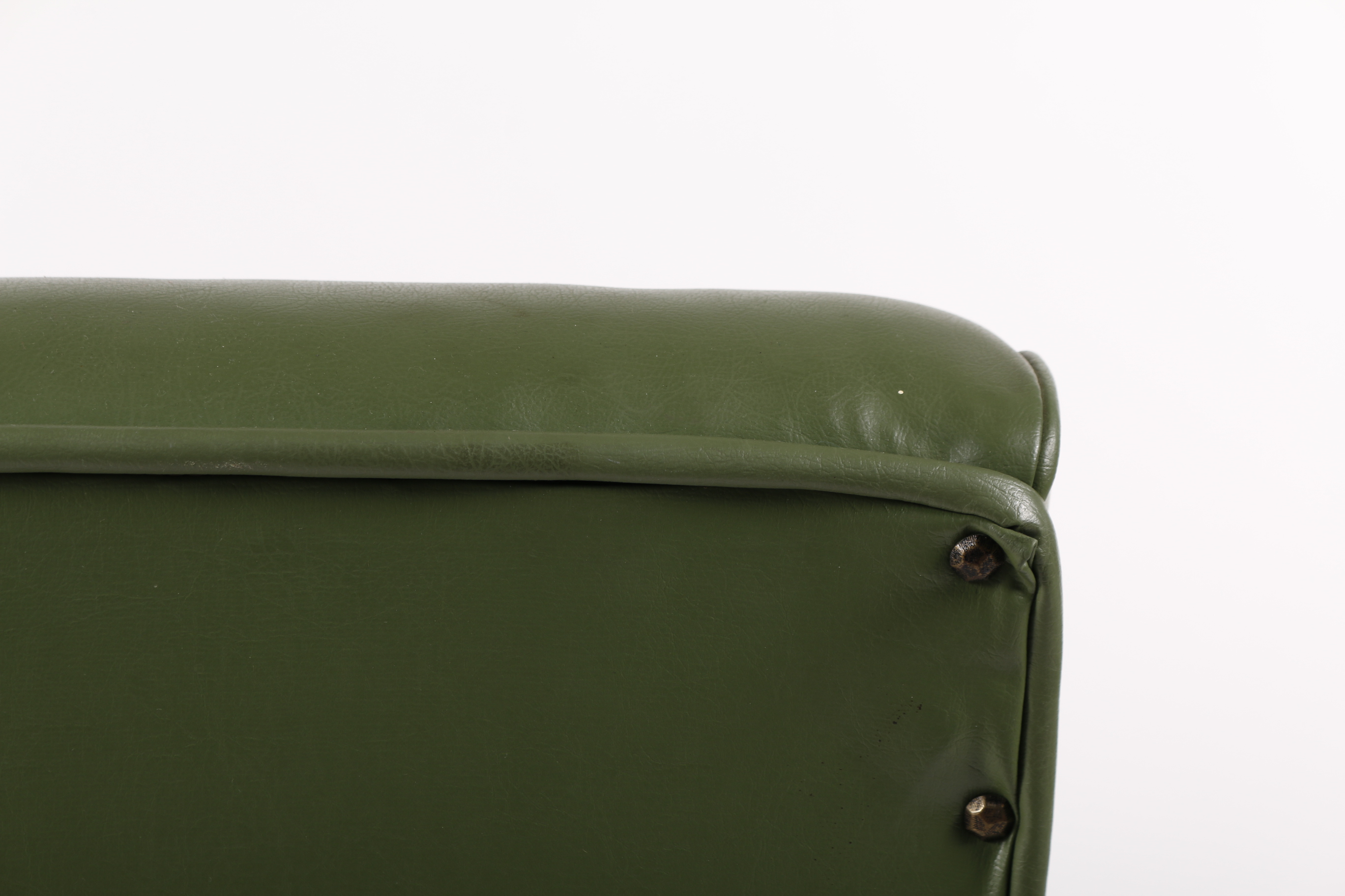 Mid Century Modern Green Leatherette Armchair