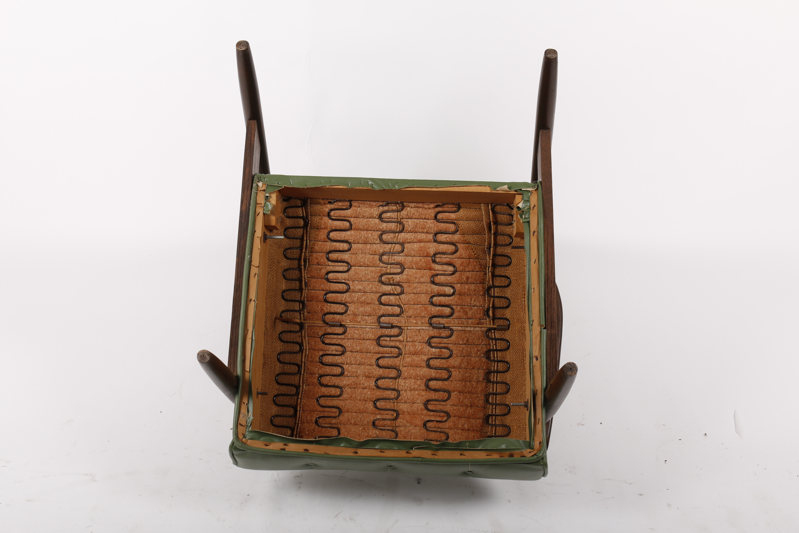 Mid Century Modern Green Leatherette Armchair