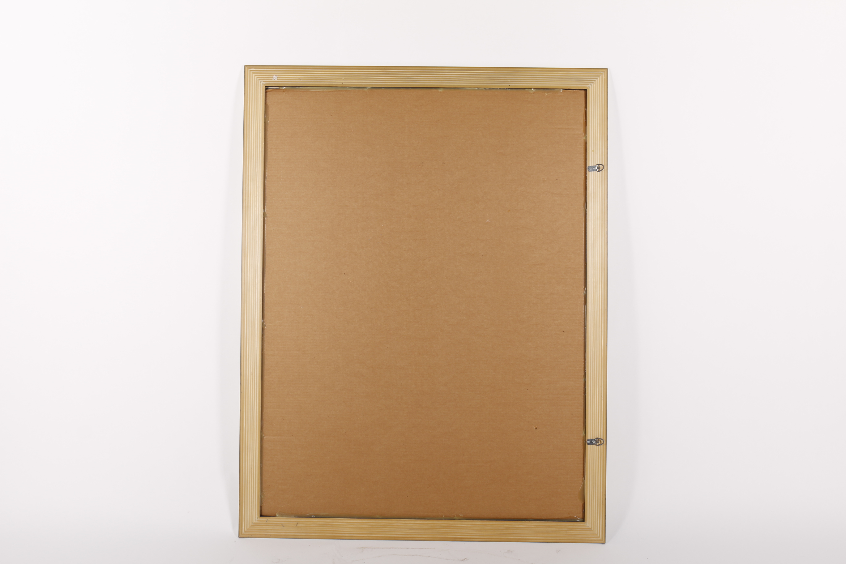 Molded Silver Tone Framed Beveled Wall Mirror