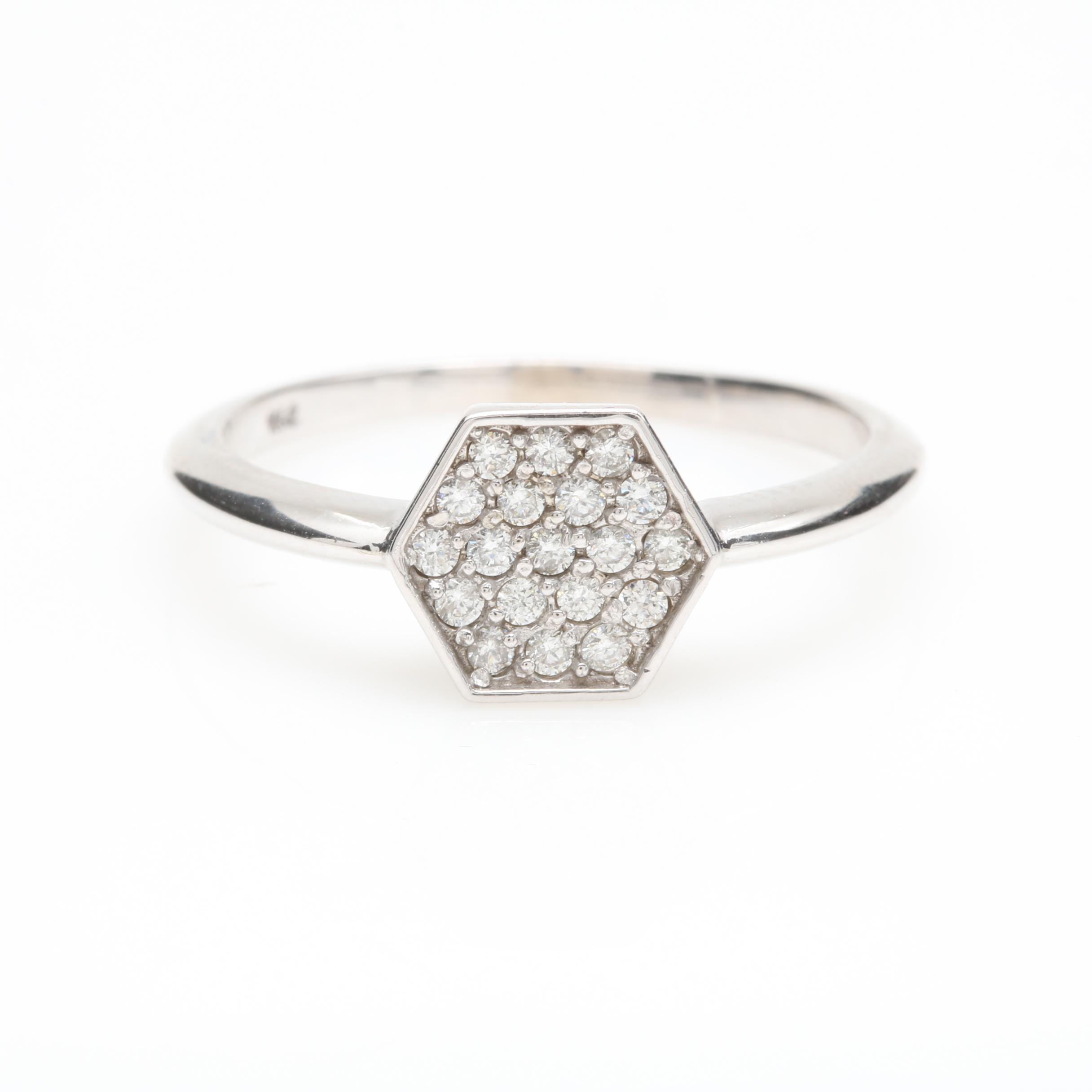 14K White Gold Diamond Ring