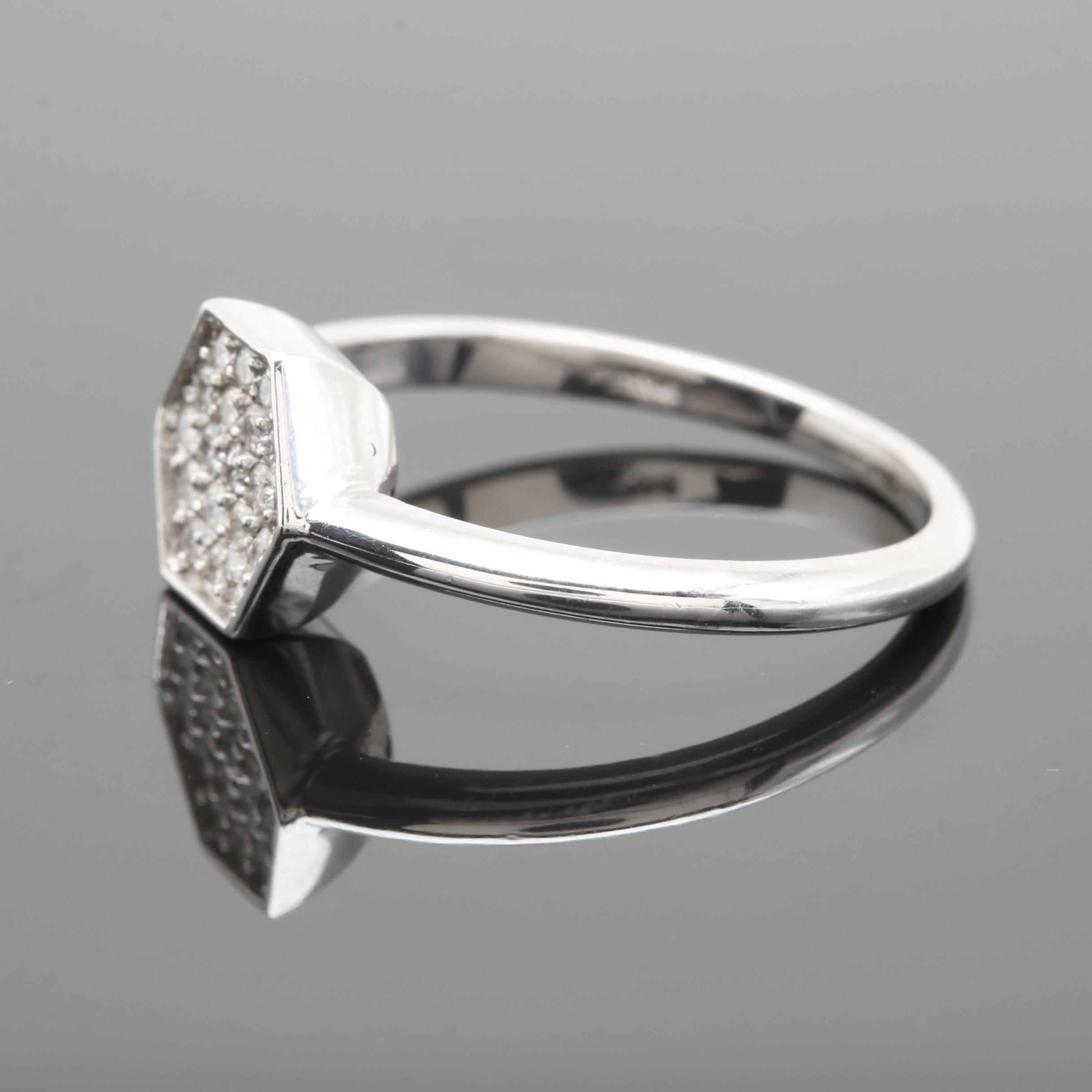 14K White Gold Diamond Ring