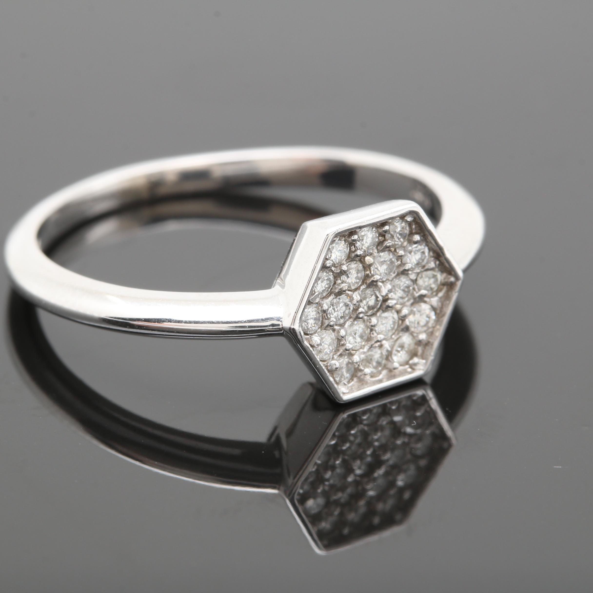 14K White Gold Diamond Ring