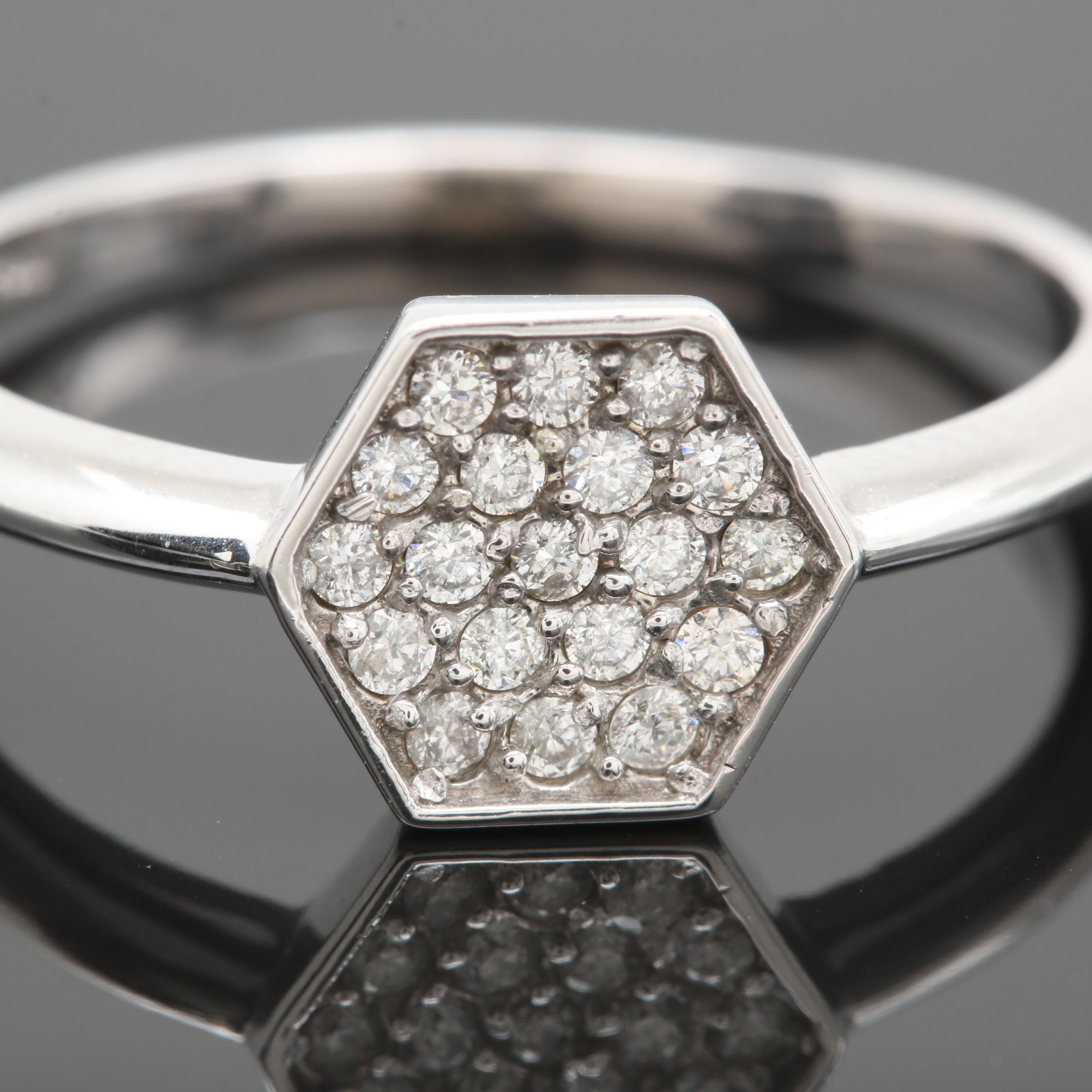 14K White Gold Diamond Ring