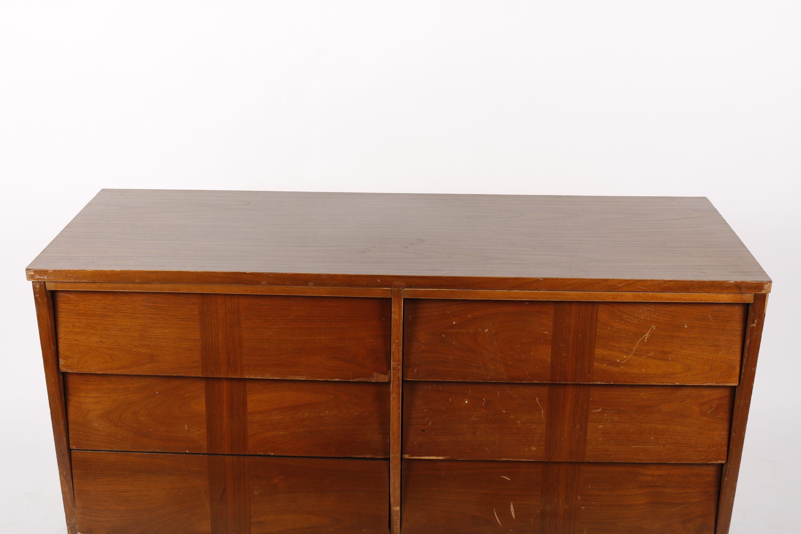 Mid Century Modern Walnut Double Dresser by Ward Furniture