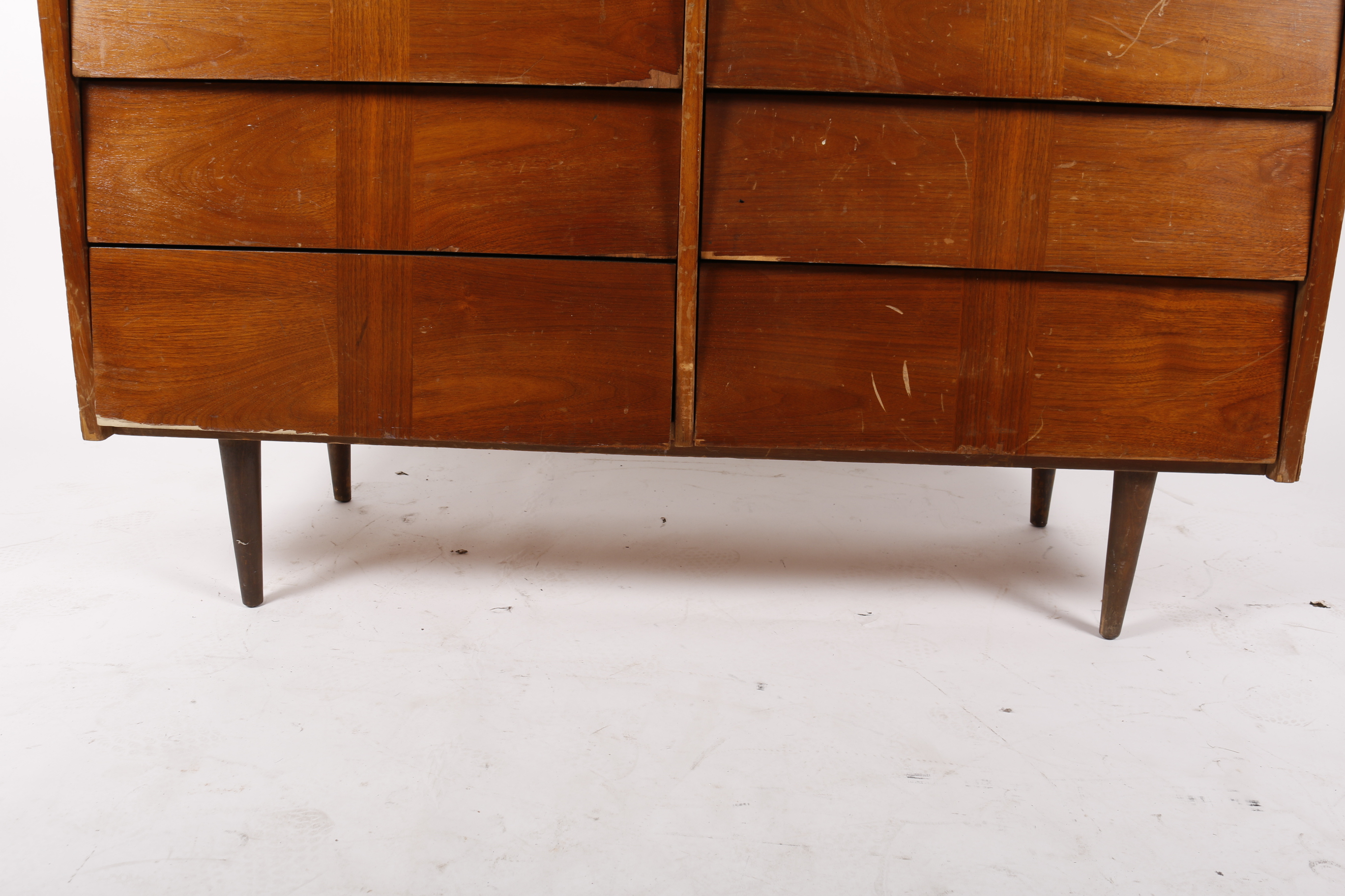 Mid Century Modern Walnut Double Dresser by Ward Furniture