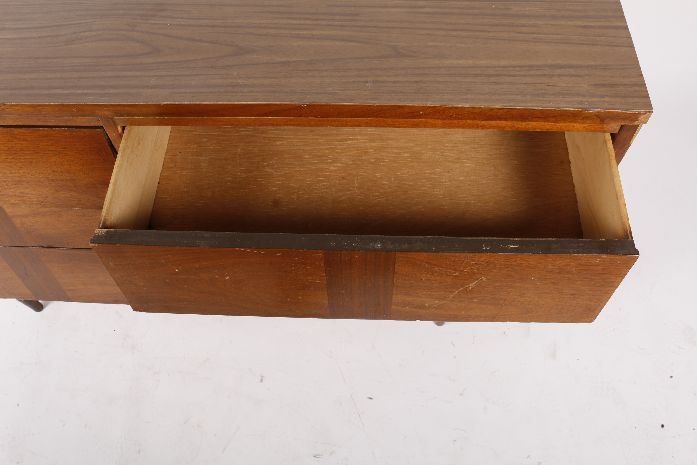 Mid Century Modern Walnut Double Dresser by Ward Furniture