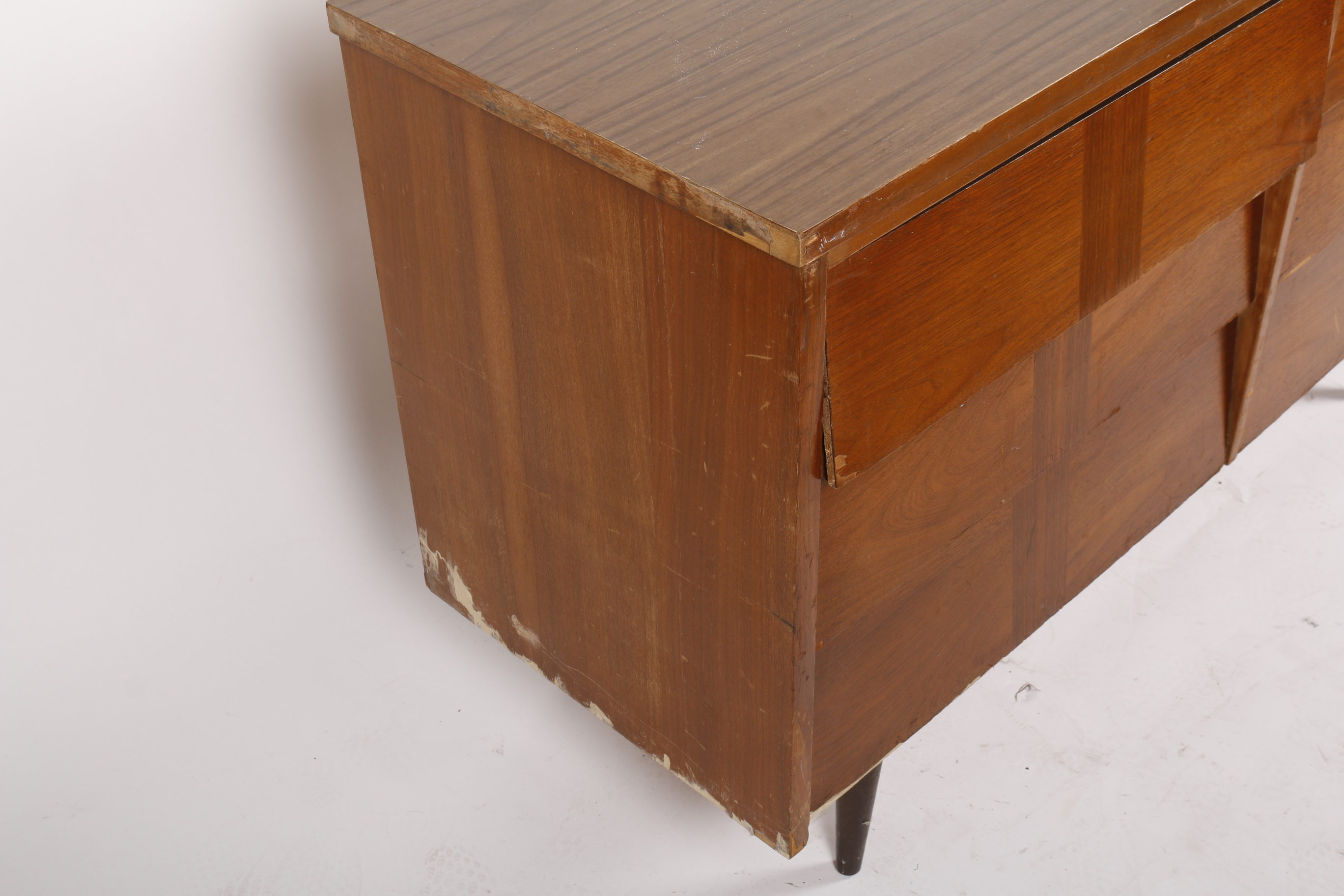 Mid Century Modern Walnut Double Dresser by Ward Furniture